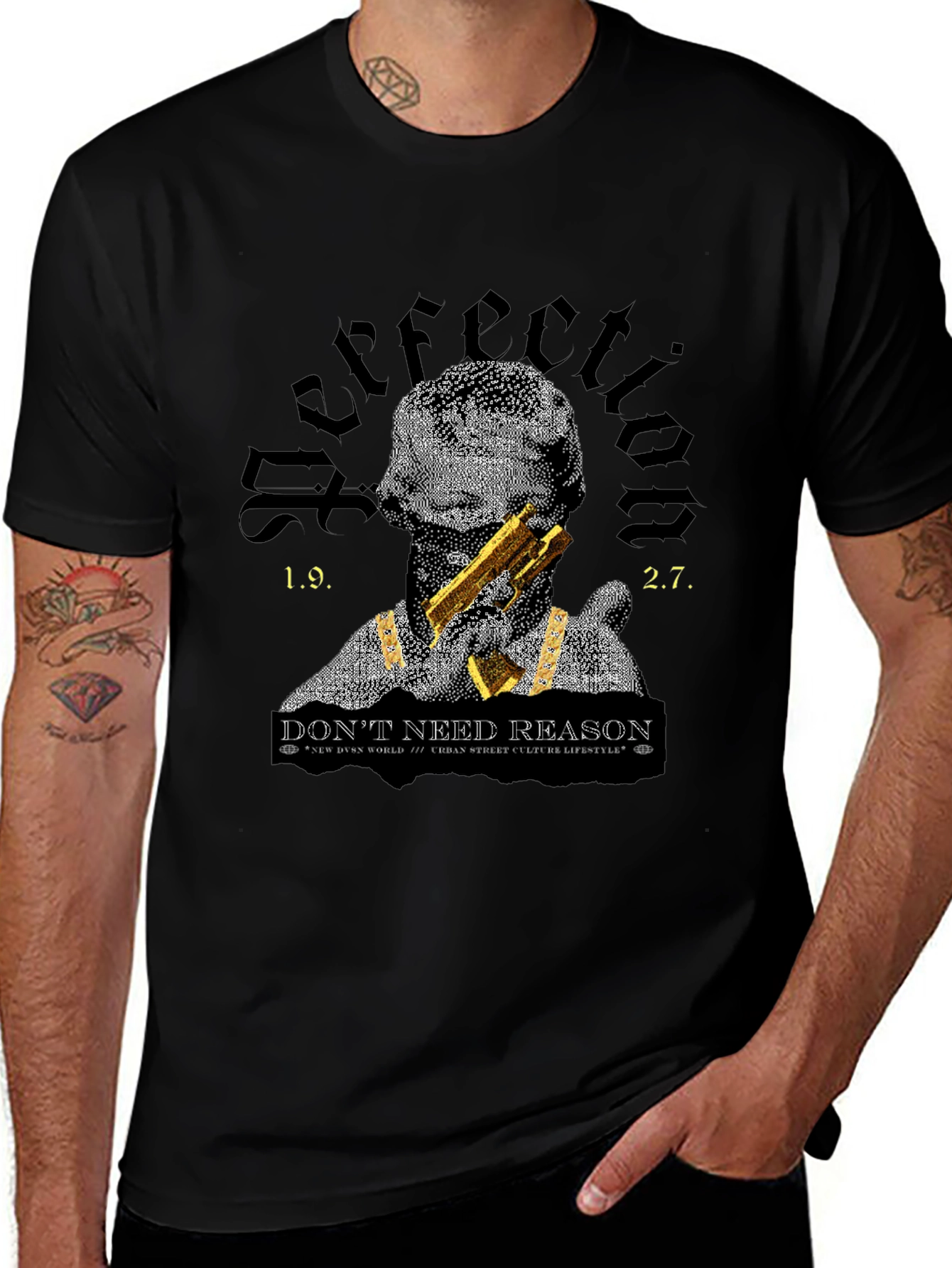 Graphic Tee: Perfection-Dont Need Reason Black T-Shirt