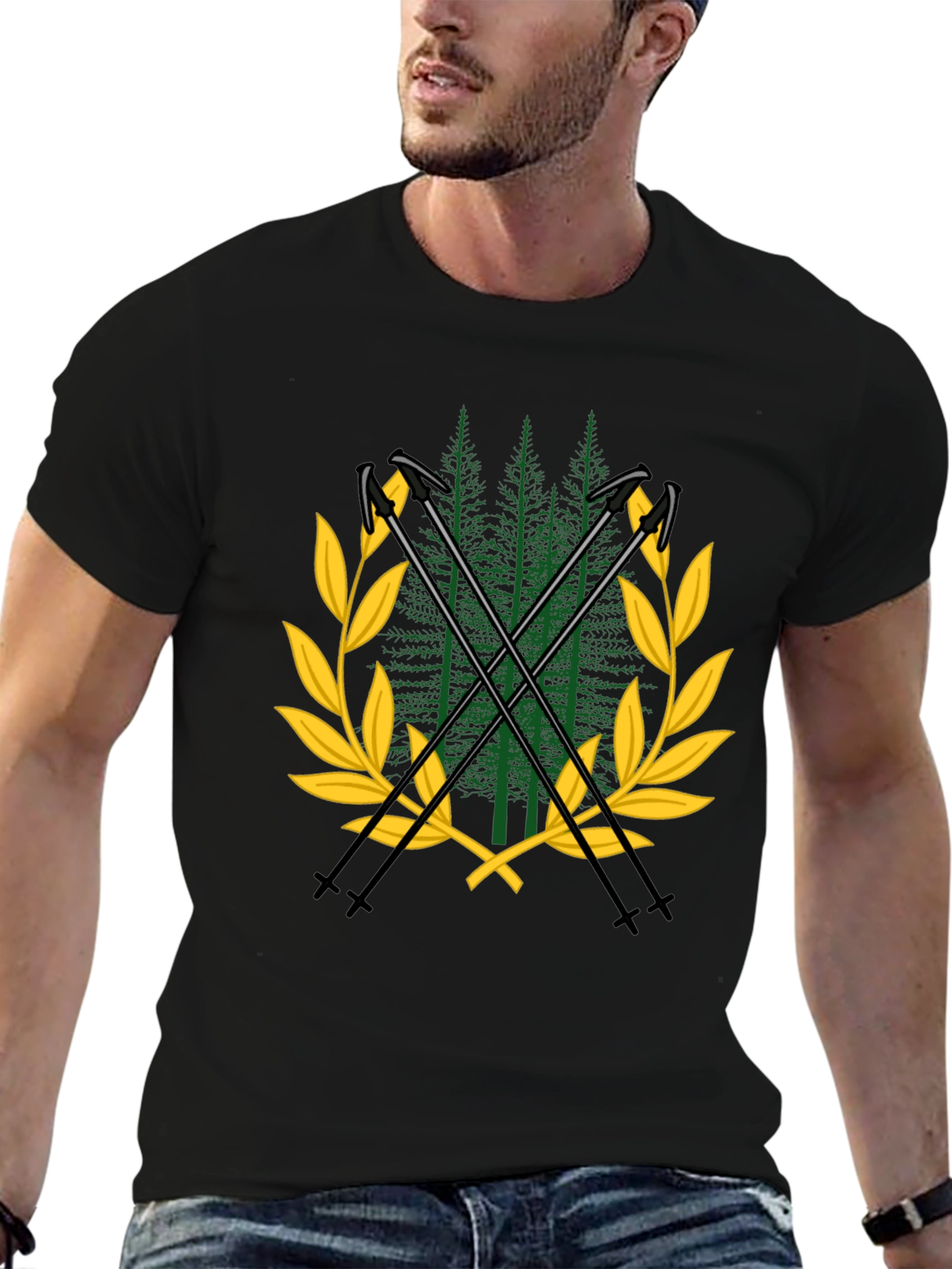 Forest Crest Tee - Nature Inspired Black T-Shirt