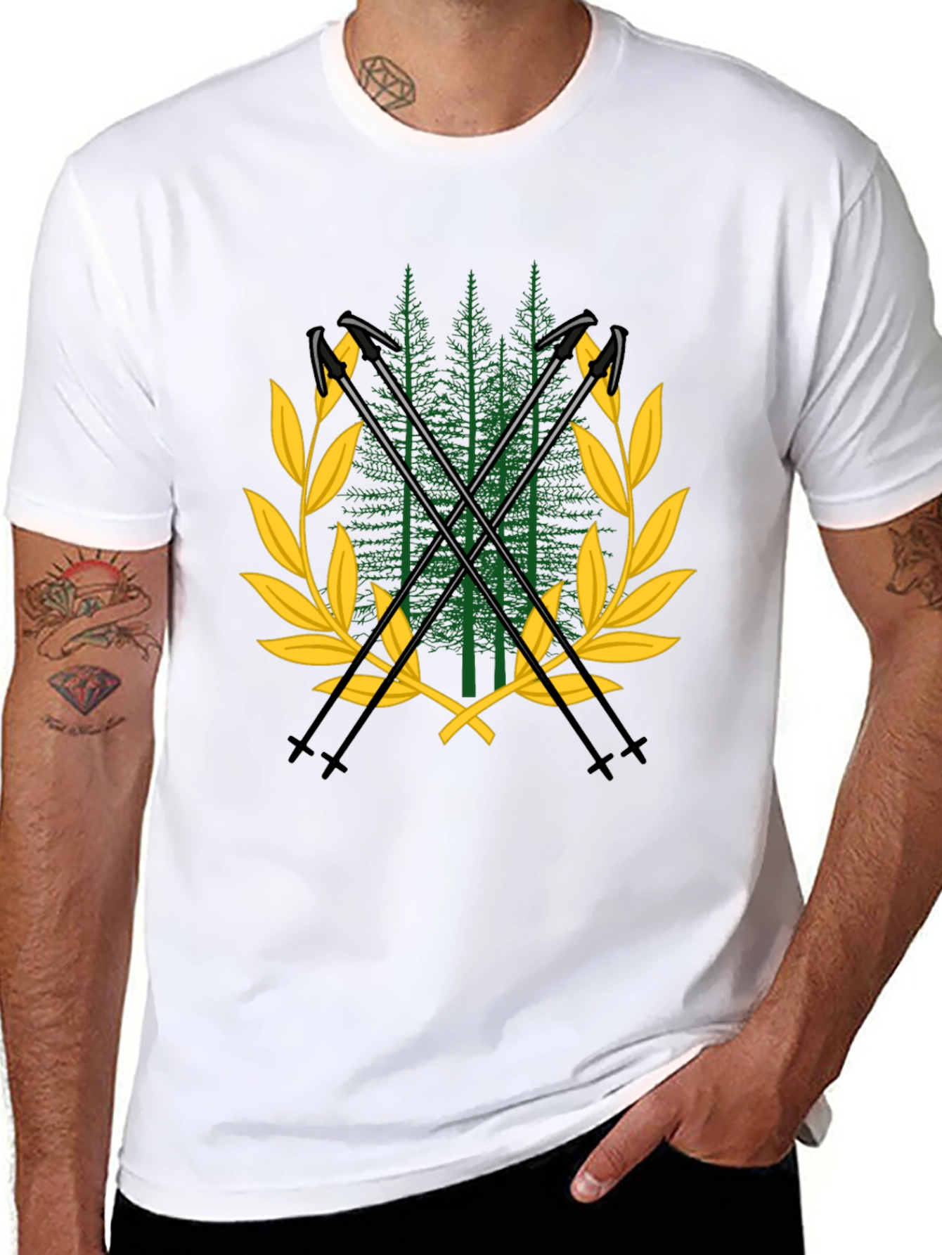Forest Crest Tee - Nature Inspired Black T-Shirt