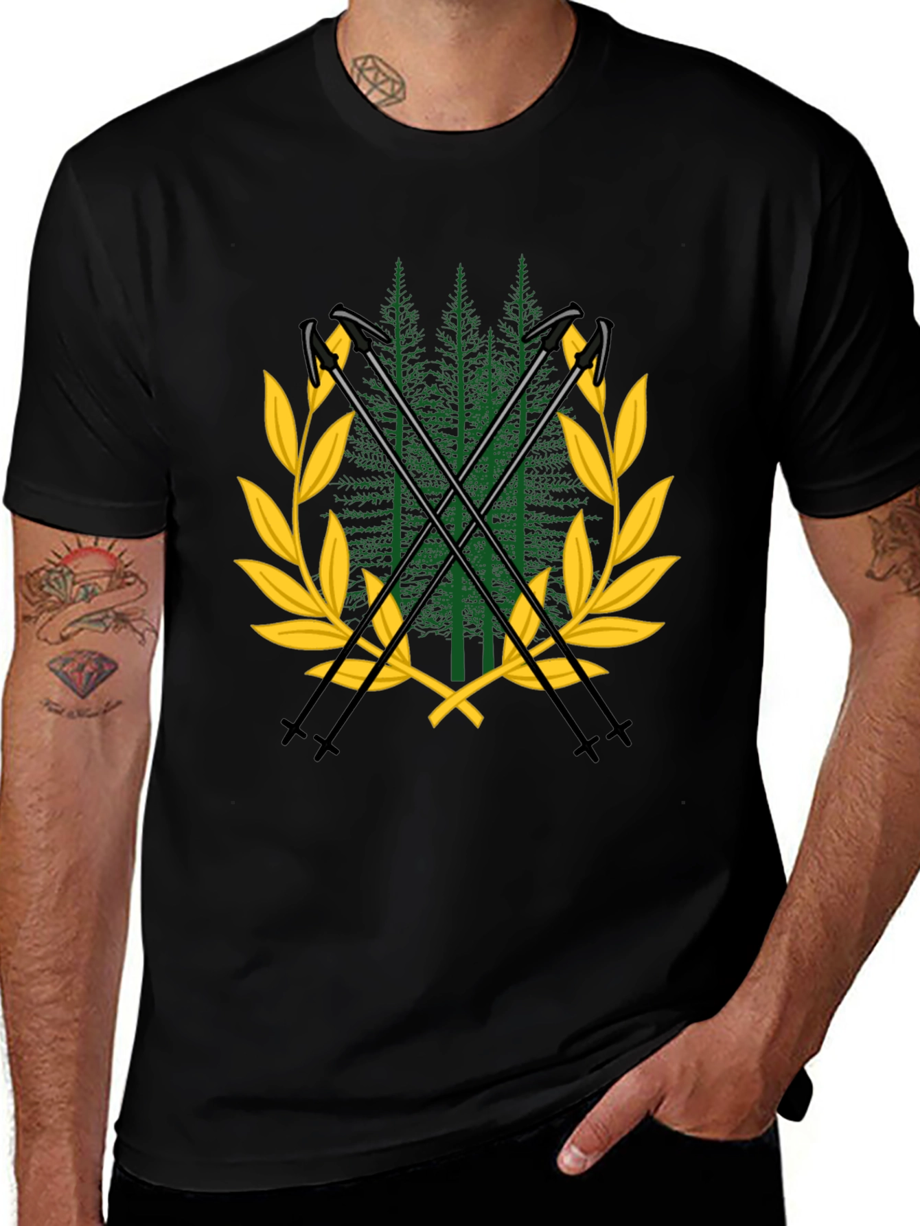 Forest Crest Tee - Nature Inspired Black T-Shirt