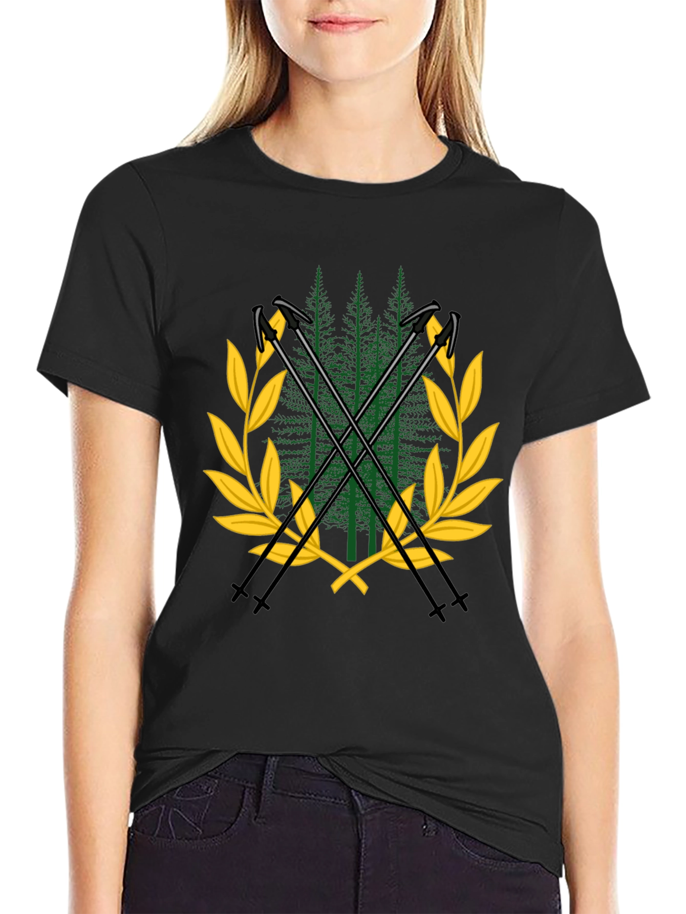 Forest Crest Tee - Nature Inspired Black T-Shirt