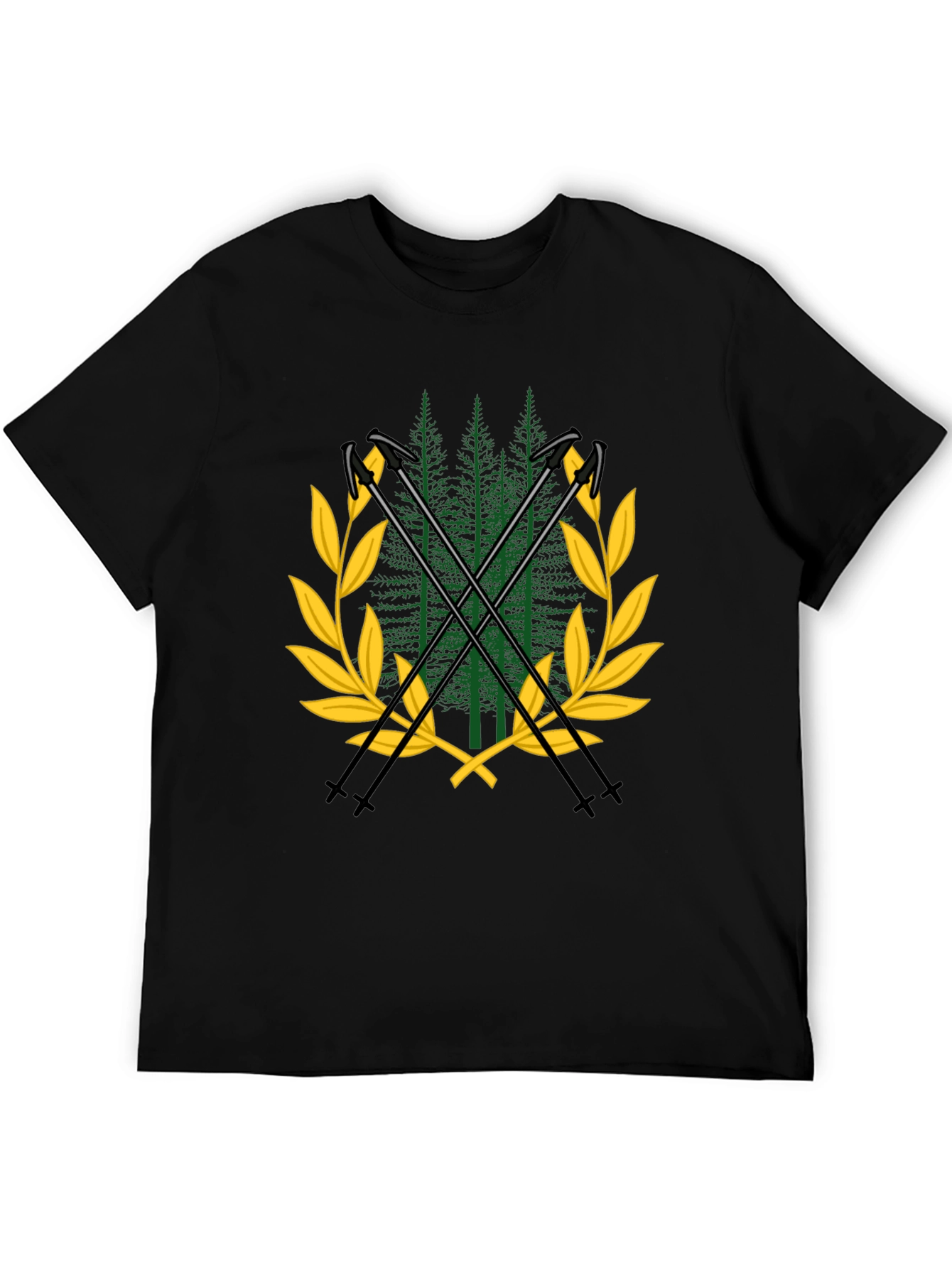 Forest Crest Tee - Nature Inspired Black T-Shirt