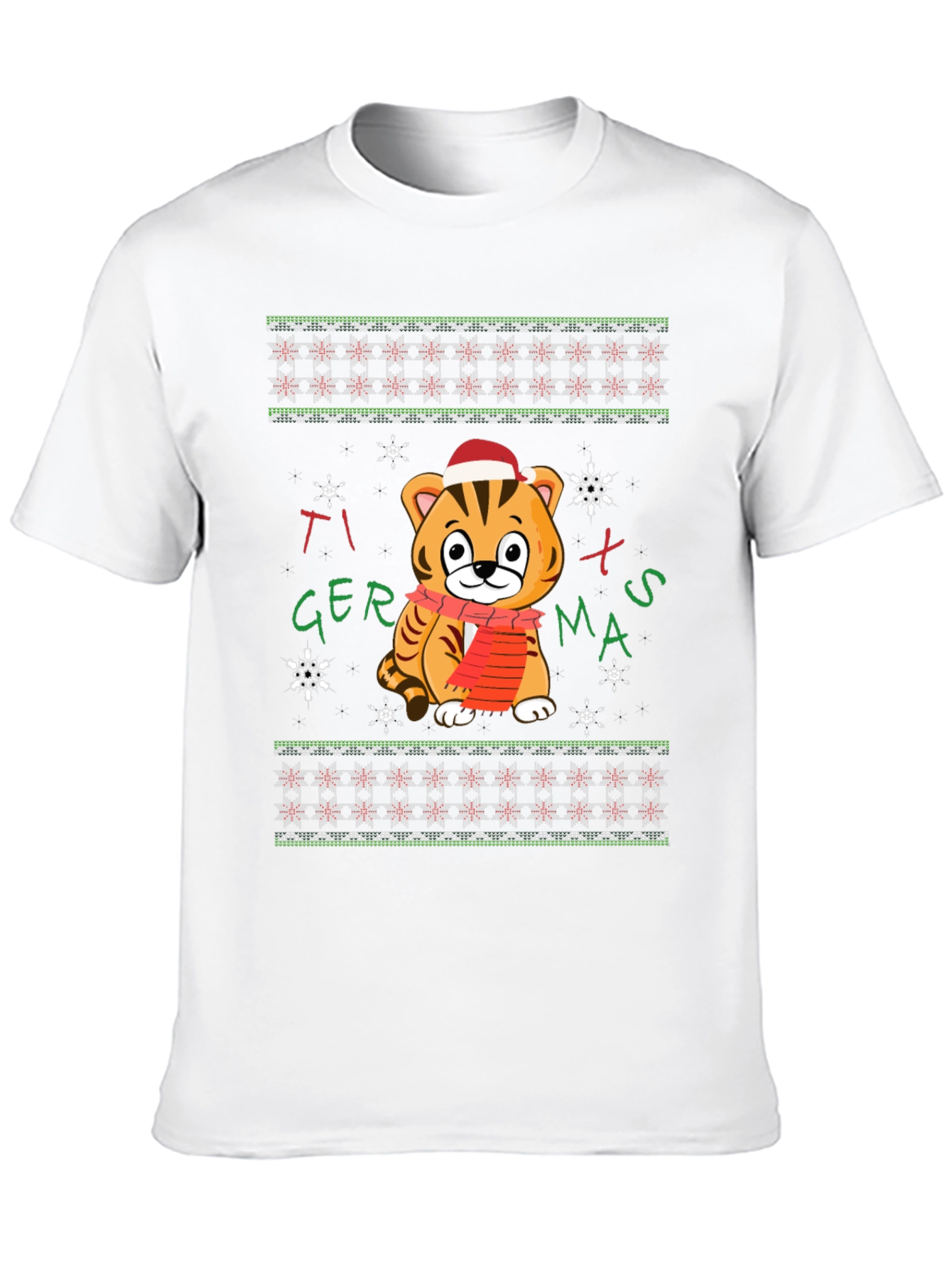 Tiger Xmas T-Shirt - Festive Holiday Wear