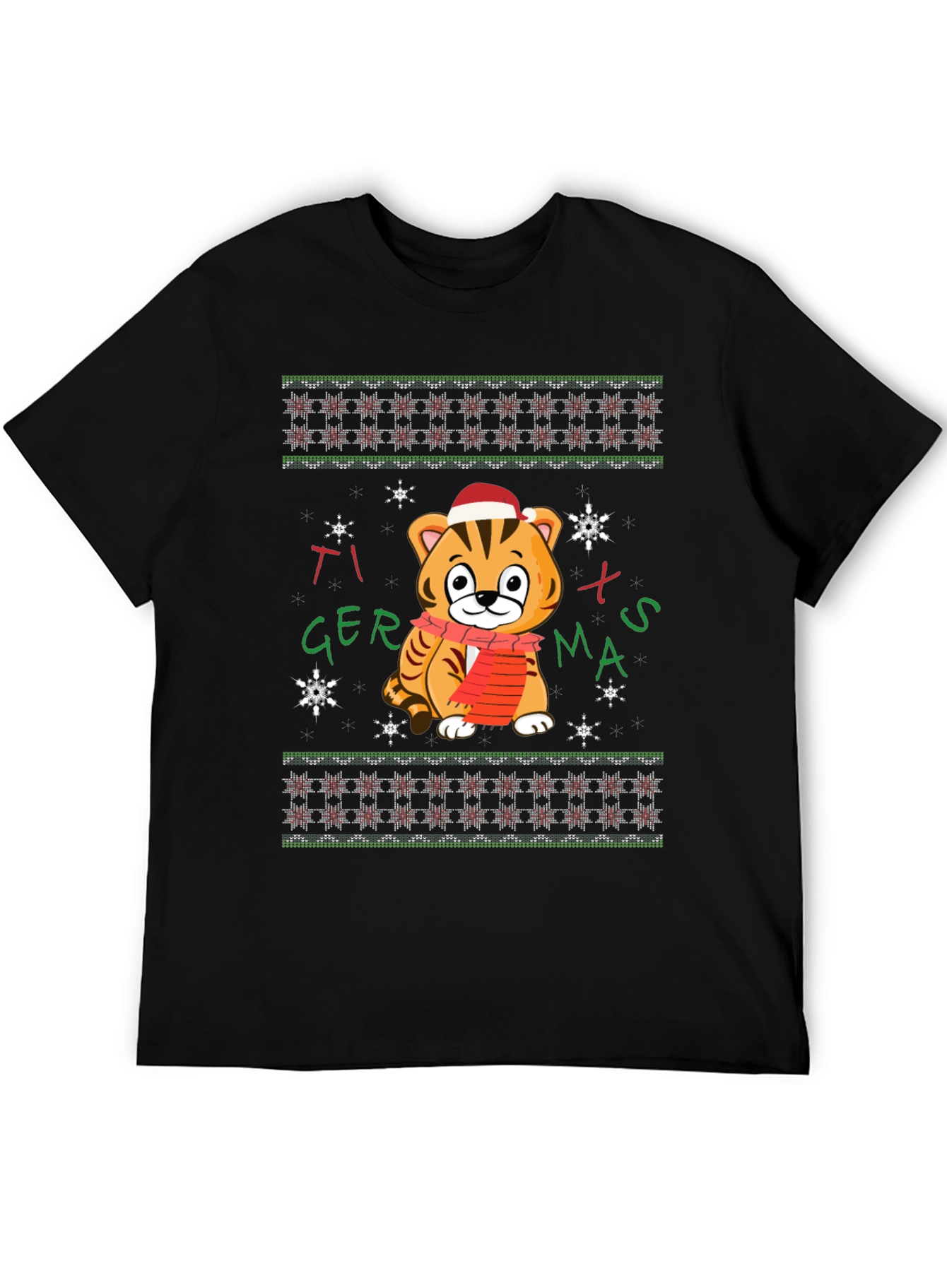 Tiger Xmas T-Shirt - Festive Holiday Wear