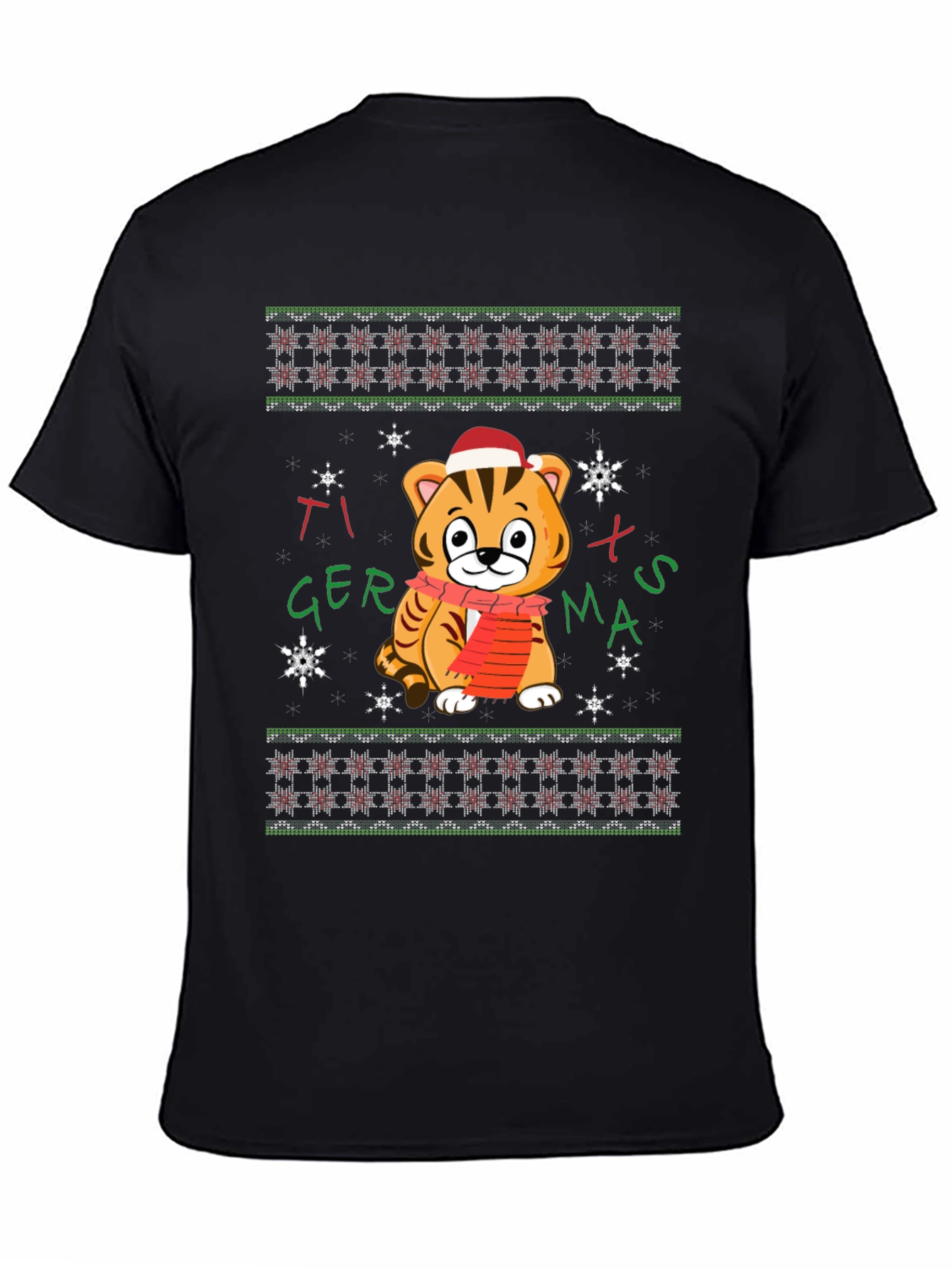 Tiger Xmas T-Shirt - Festive Holiday Wear