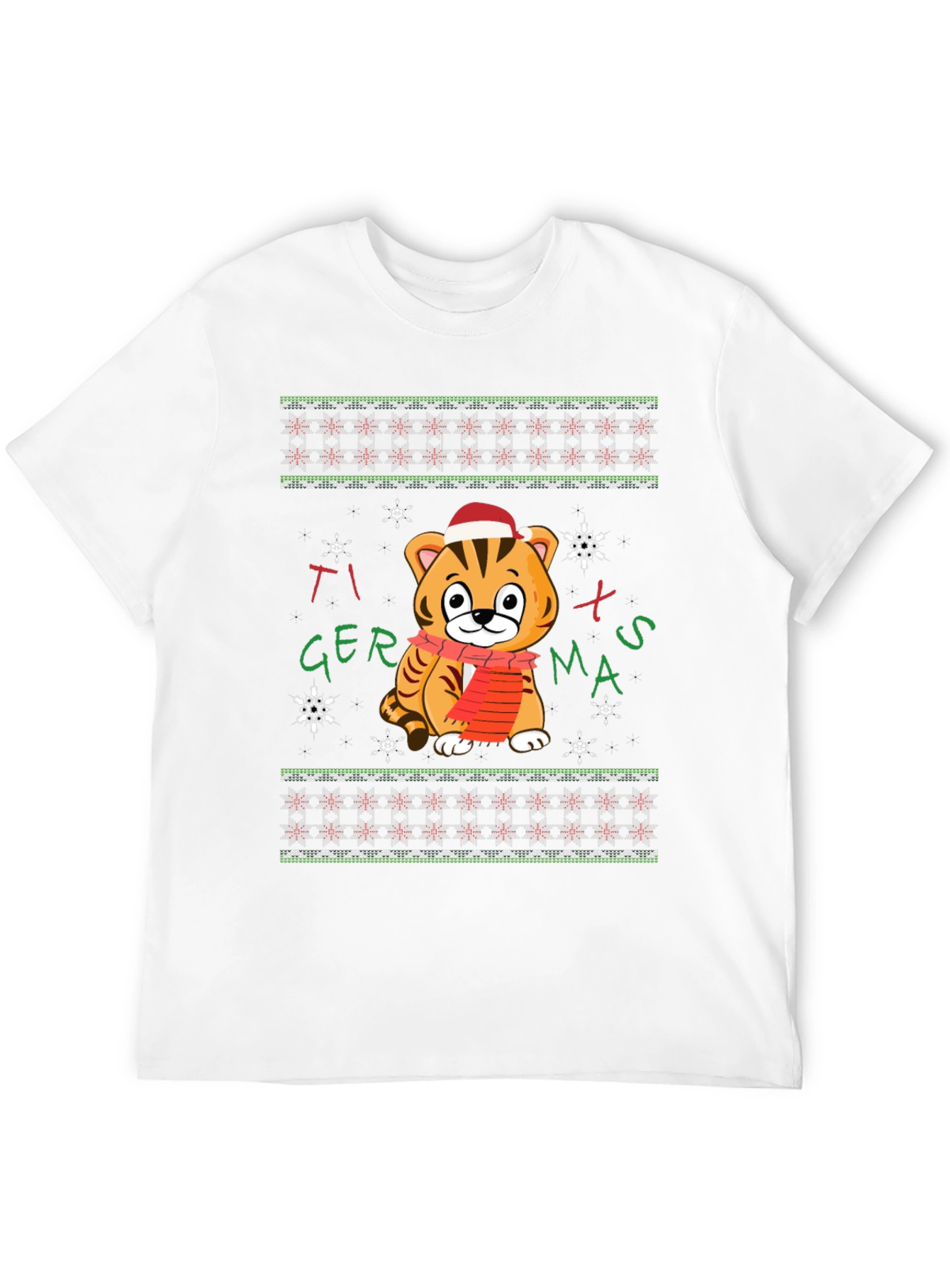 Tiger Xmas T-Shirt - Festive Holiday Wear