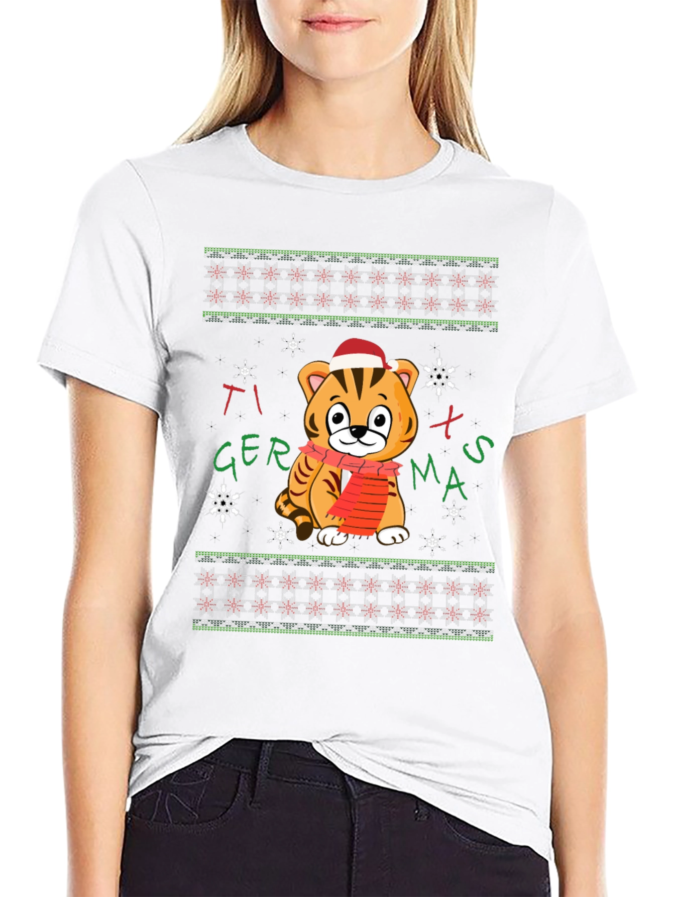 Tiger Xmas T-Shirt - Festive Holiday Wear