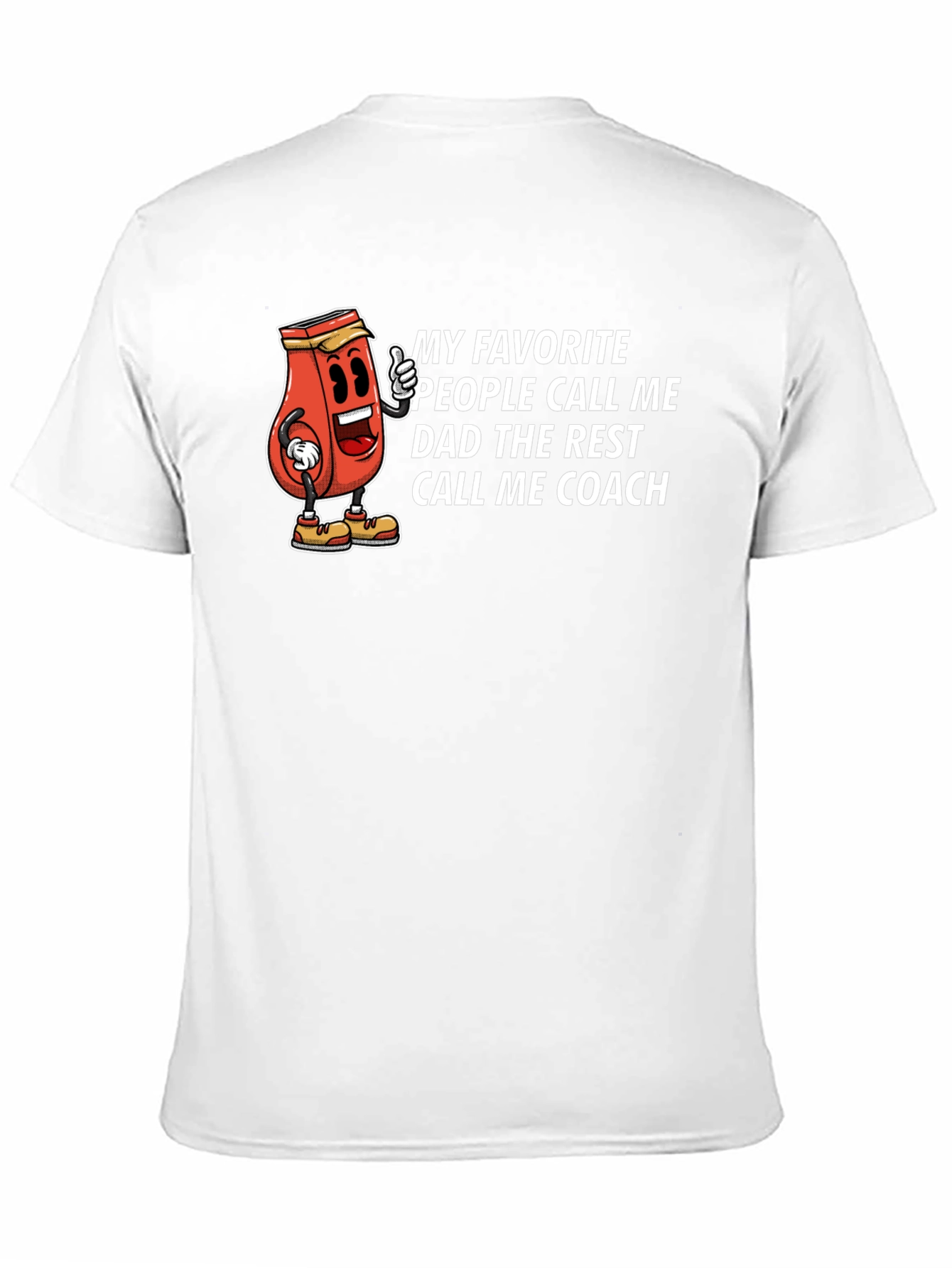 Dad Coach T-Shirt - Humorous Ketchup Cartoon Tee