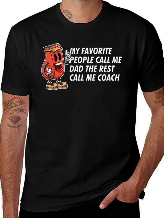Dad Coach T-Shirt - Humorous Ketchup Cartoon Tee