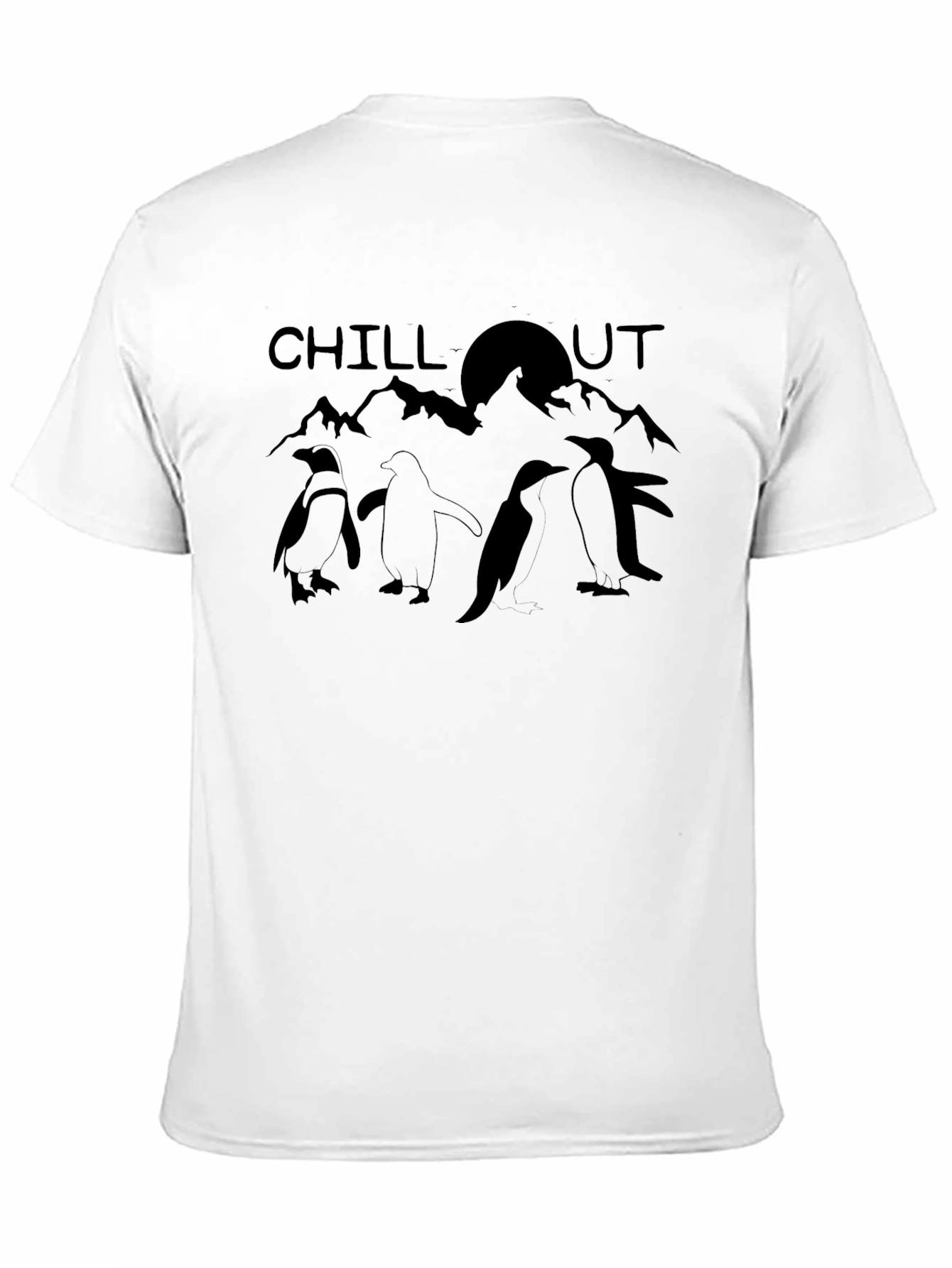 Chill Out Penguins Graphic Tee - Cool Black T-Shirt