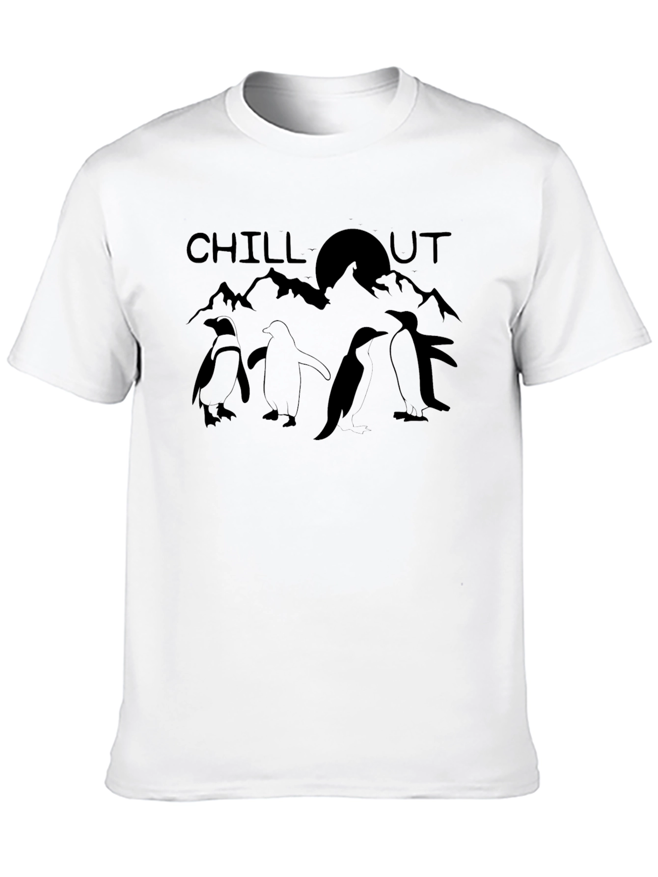 Chill Out Penguins Graphic Tee - Cool Black T-Shirt