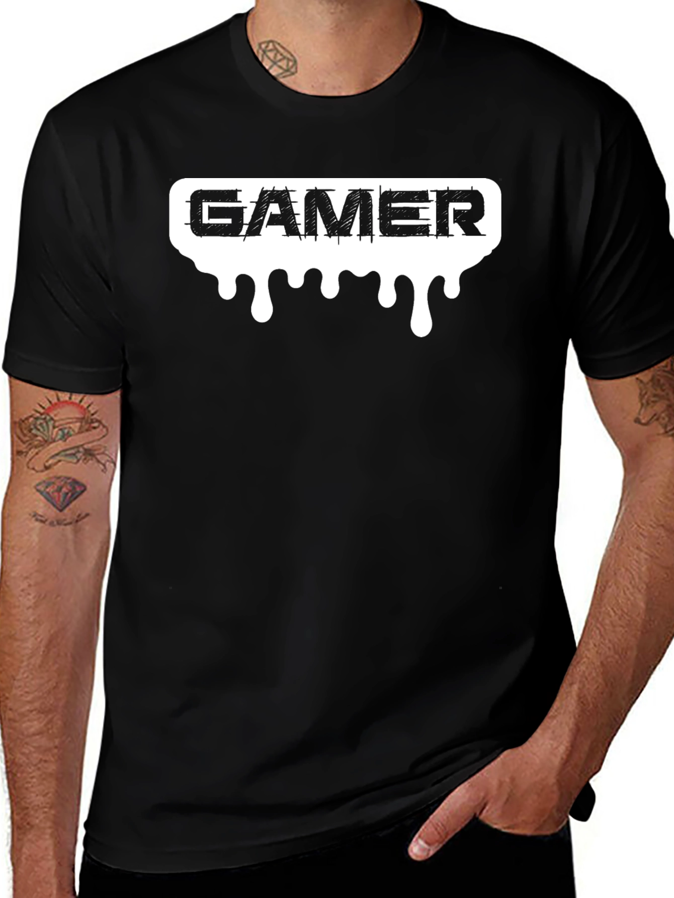Gamer Drip Black T-Shirt - Gaming Apparel