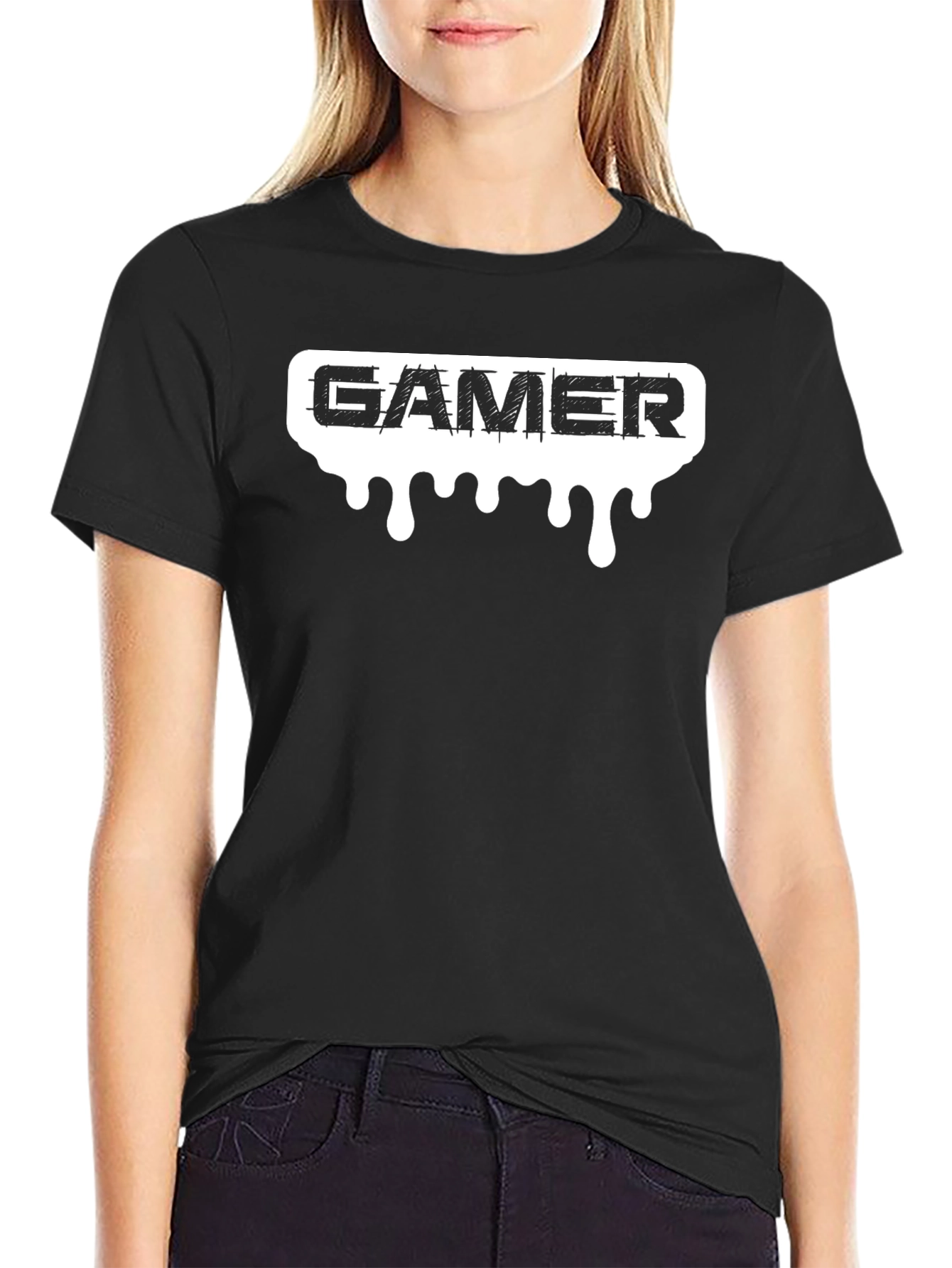 Gamer Drip Black T-Shirt - Gaming Apparel