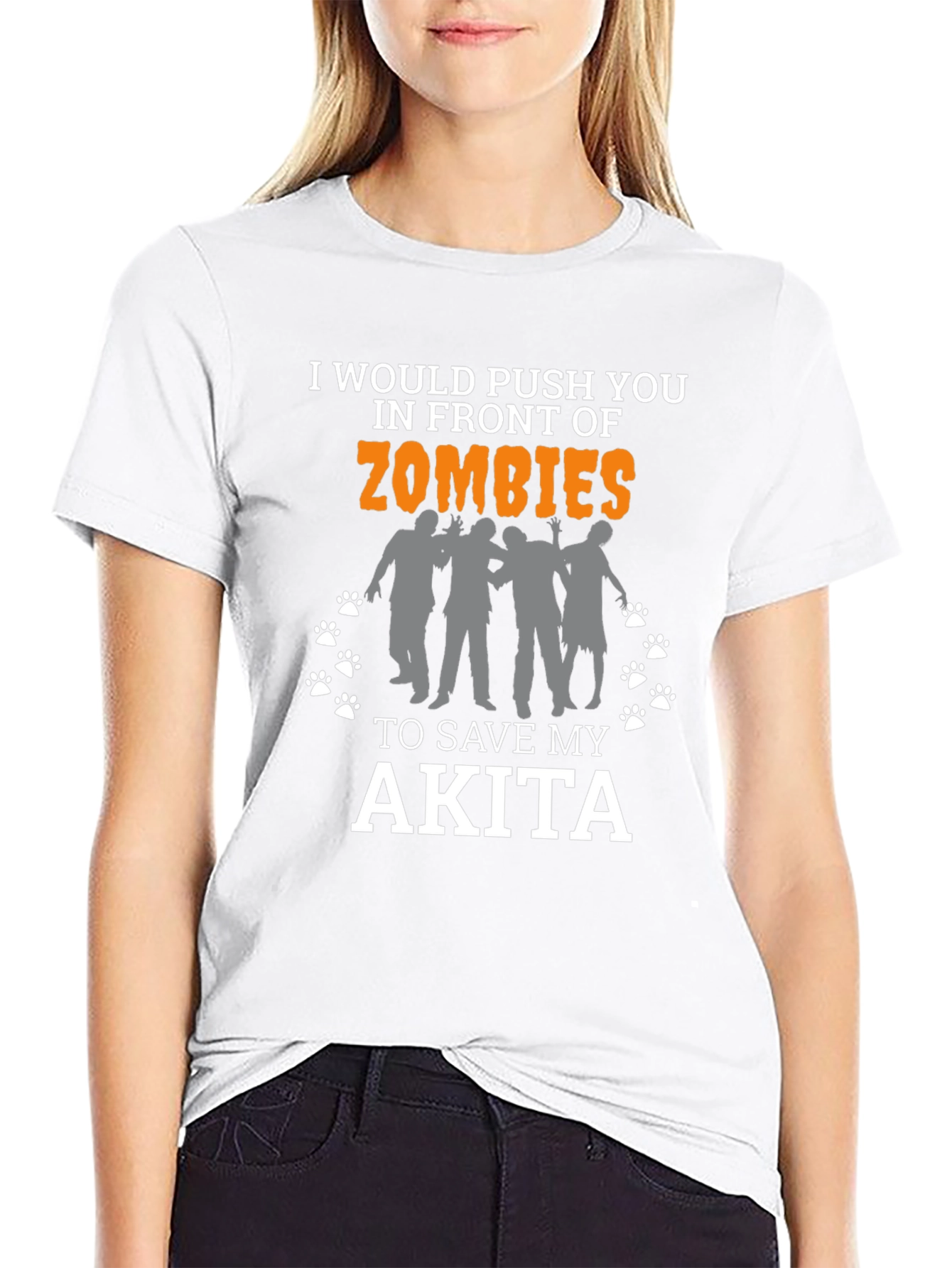 Funny Akita Zombie T-Shirt