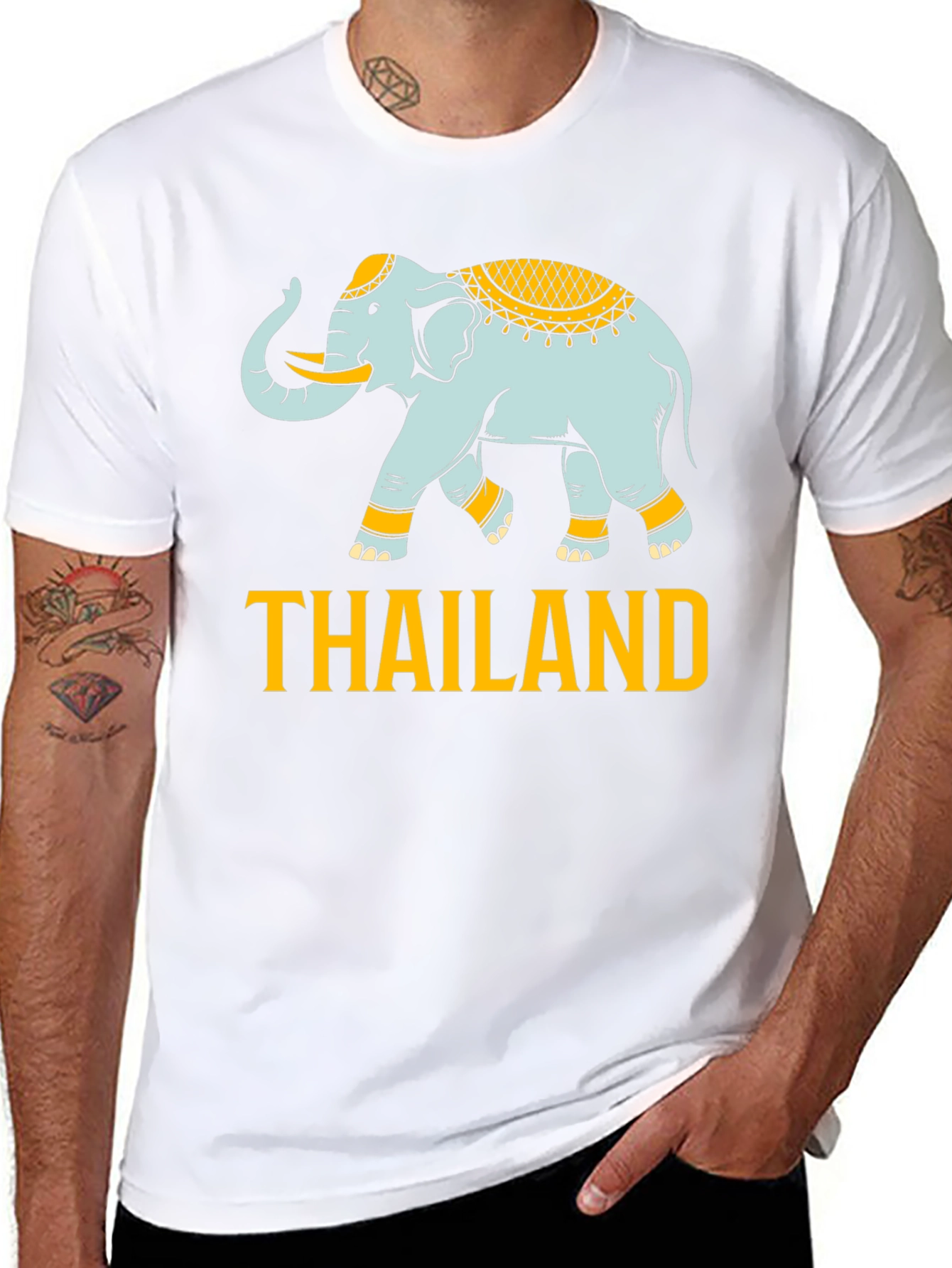 Thailand Elephant Graphic Print T-Shirt
