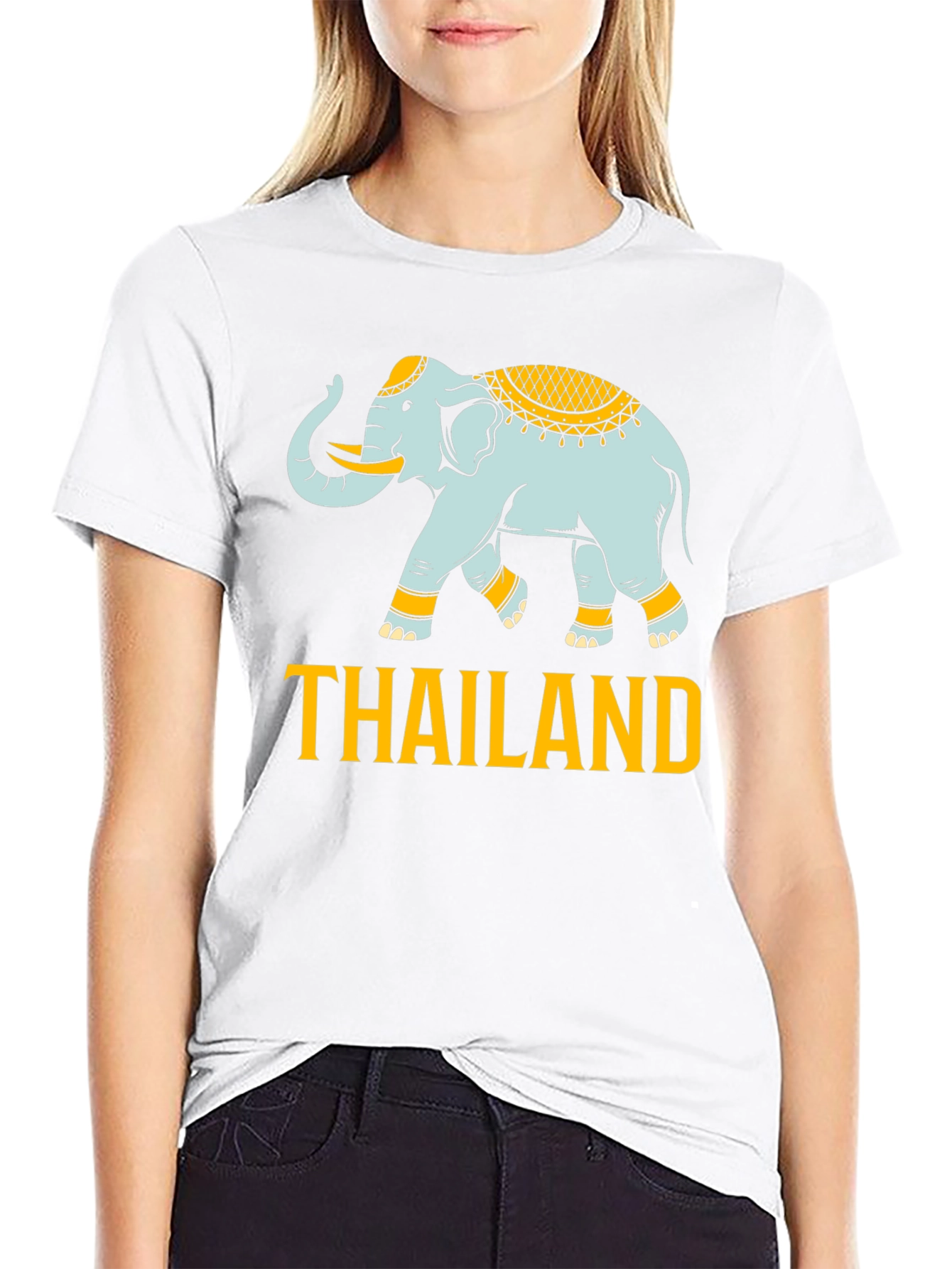 Thailand Elephant Graphic Print T-Shirt