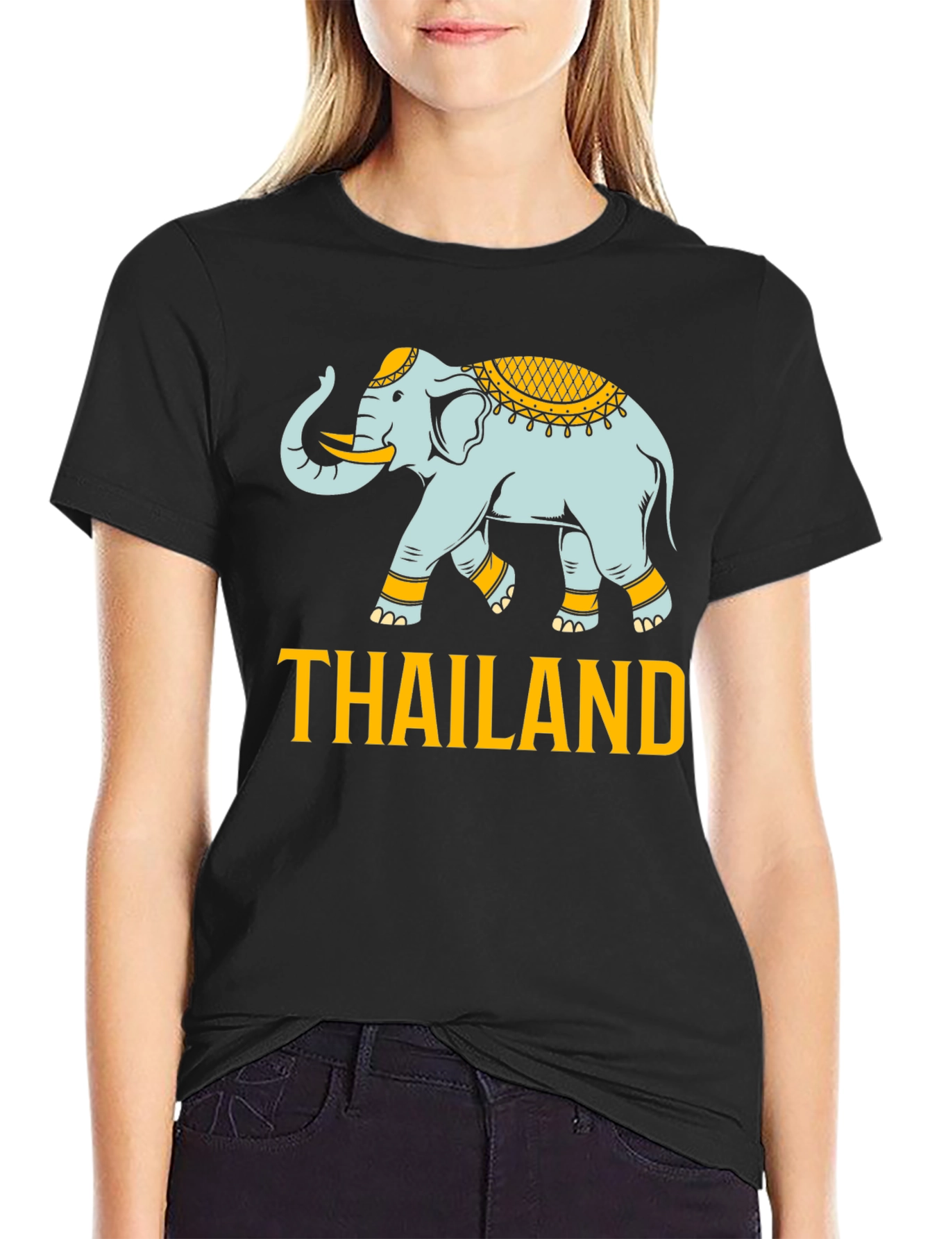 Thailand Elephant Graphic Print T-Shirt