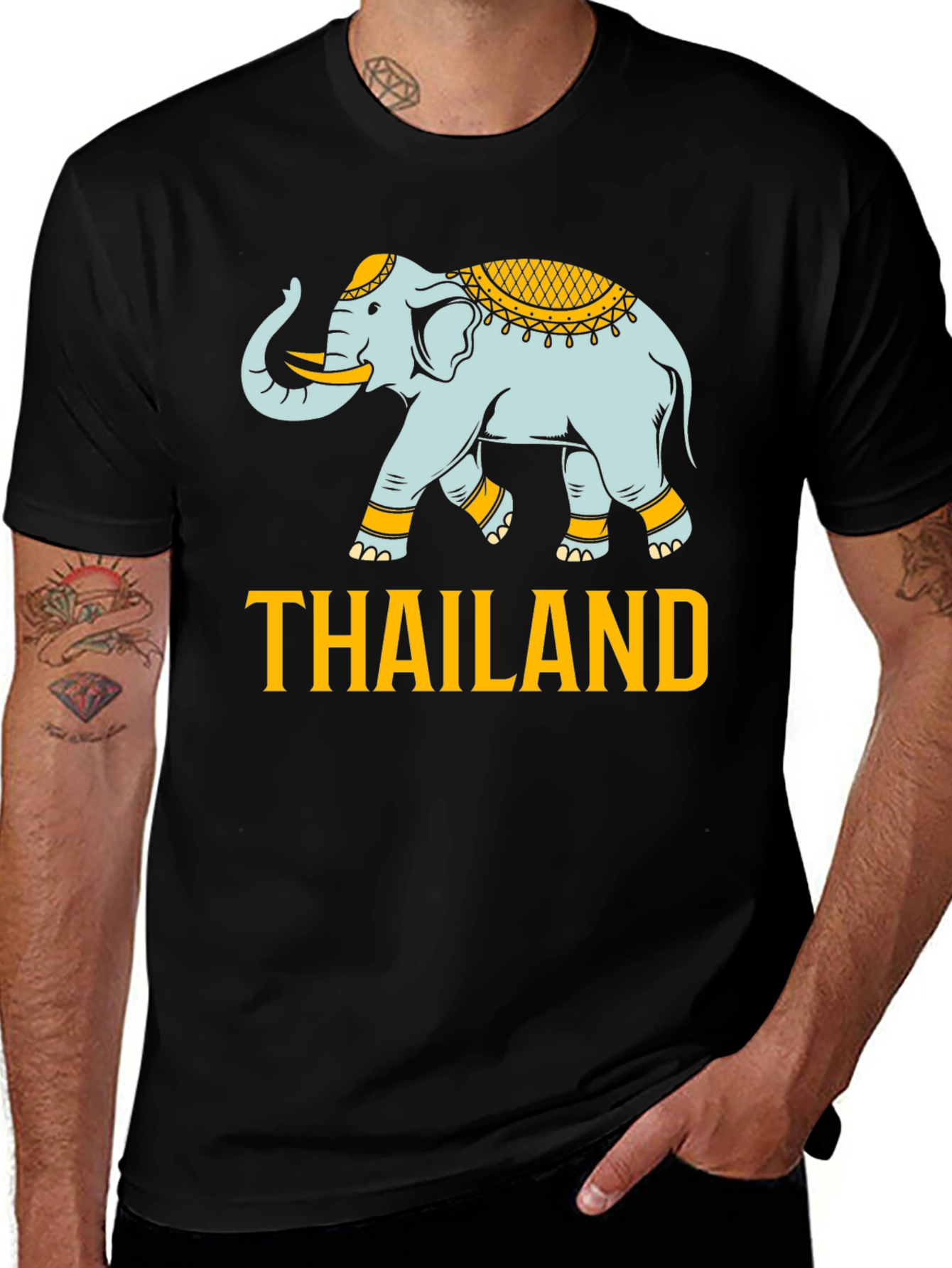 Thailand Elephant Graphic Print T-Shirt