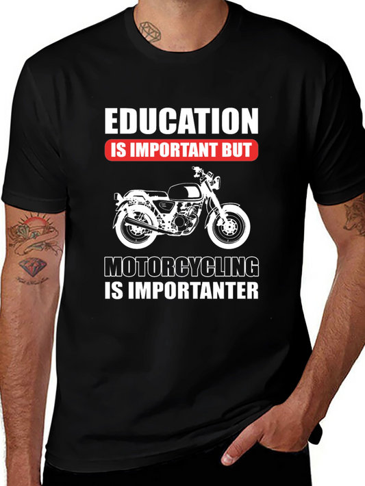 Education vs. Motorcycling Graphic Tee