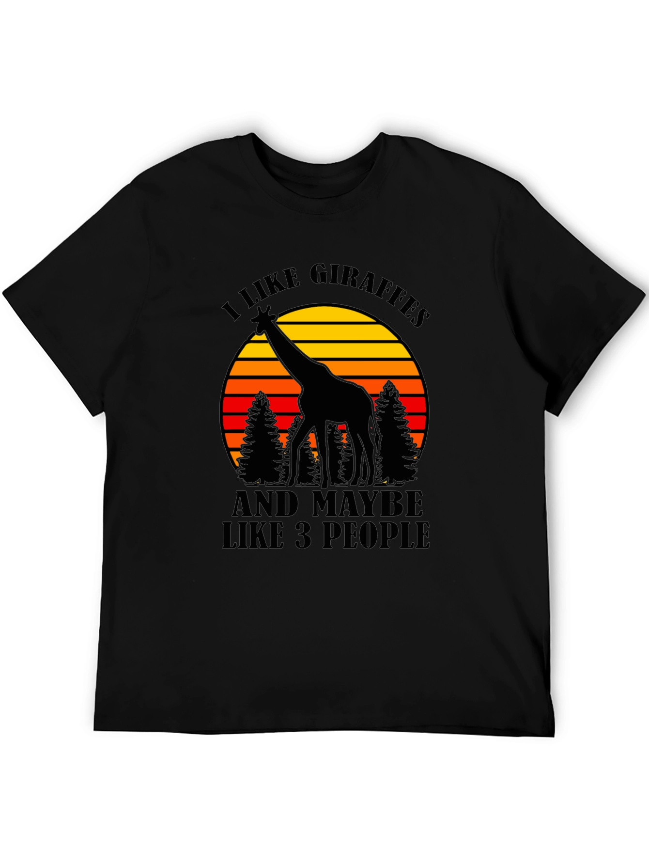 I Like Giraffes T-Shirt - Mens Black Tee