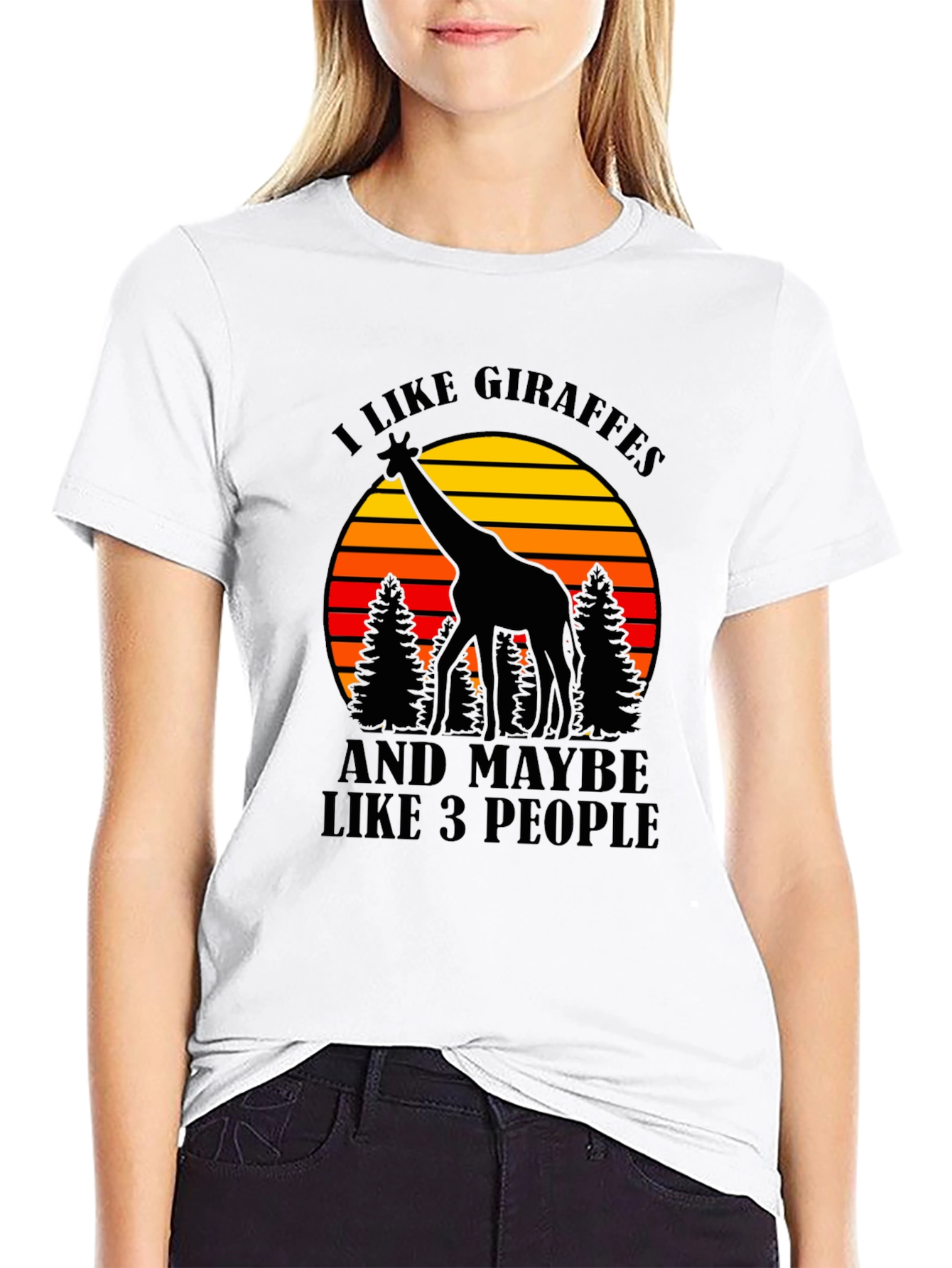 I Like Giraffes T-Shirt - Mens Black Tee