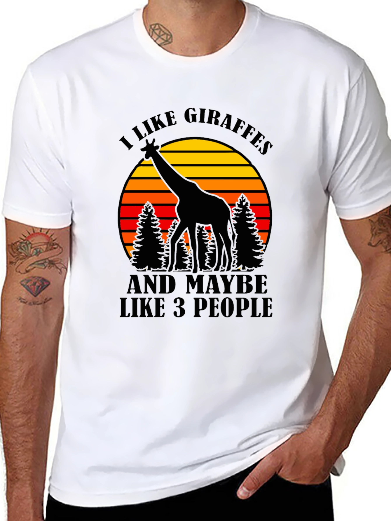 I Like Giraffes T-Shirt - Mens Black Tee