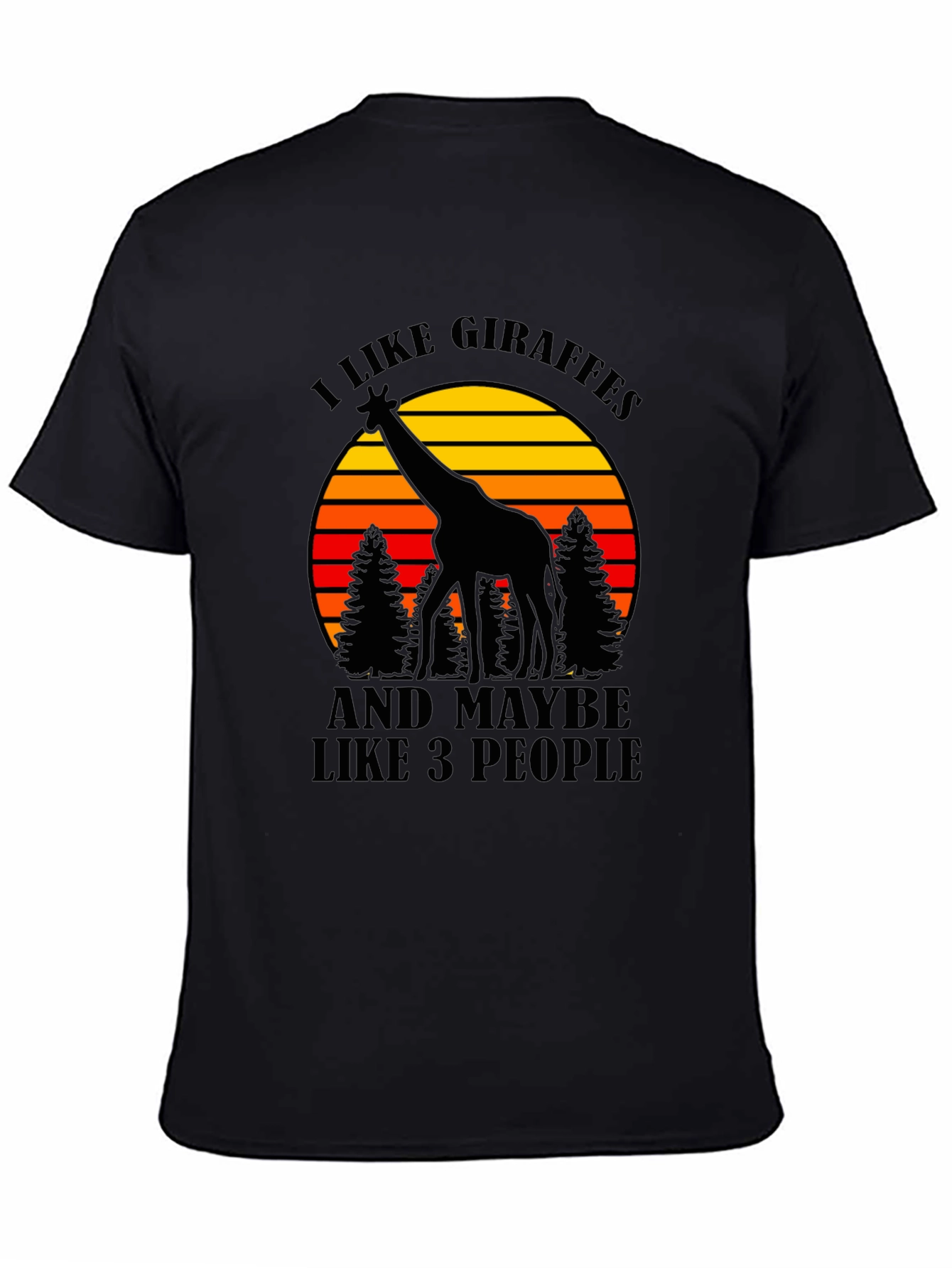 I Like Giraffes T-Shirt - Mens Black Tee