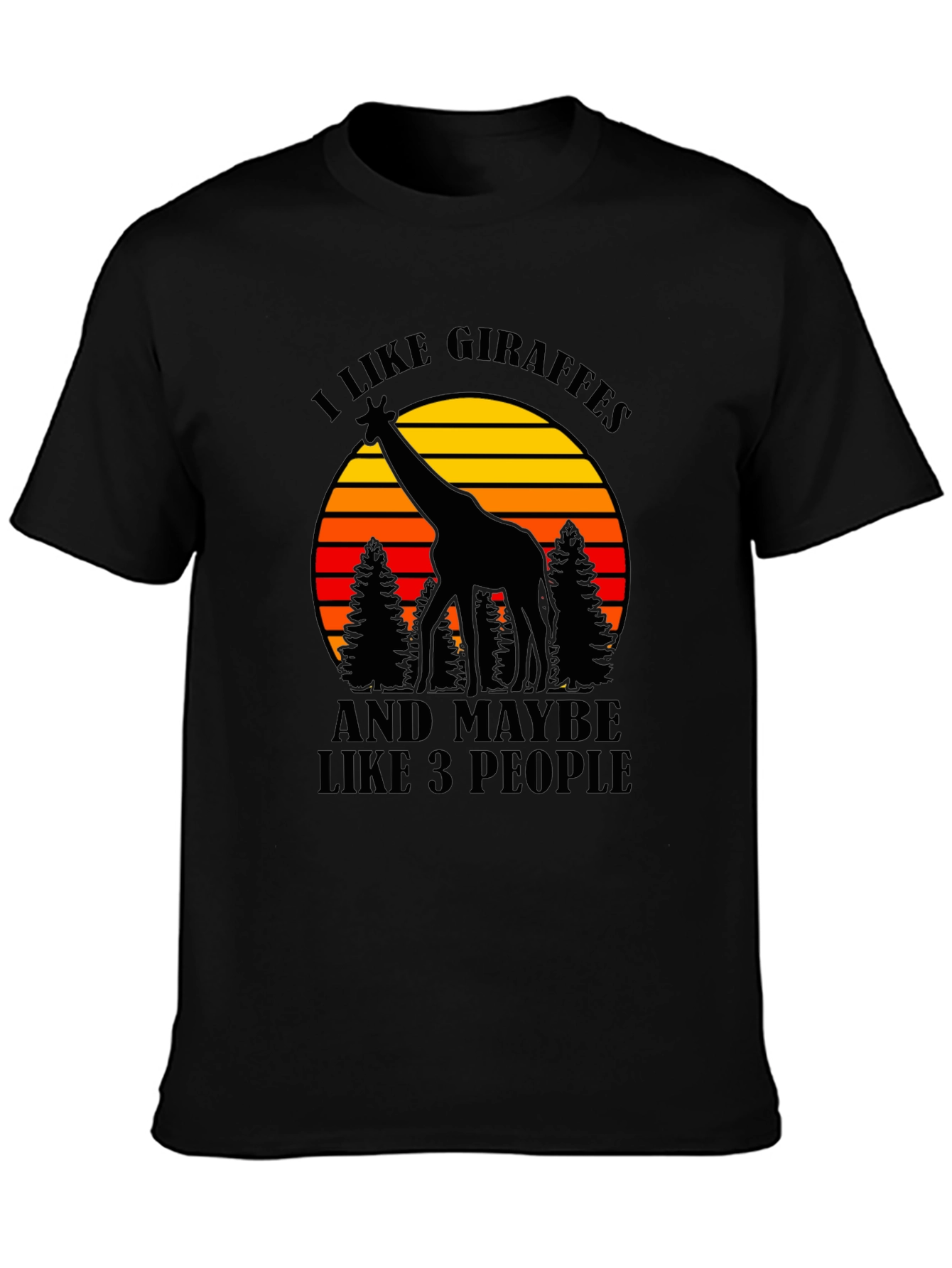 I Like Giraffes T-Shirt - Mens Black Tee