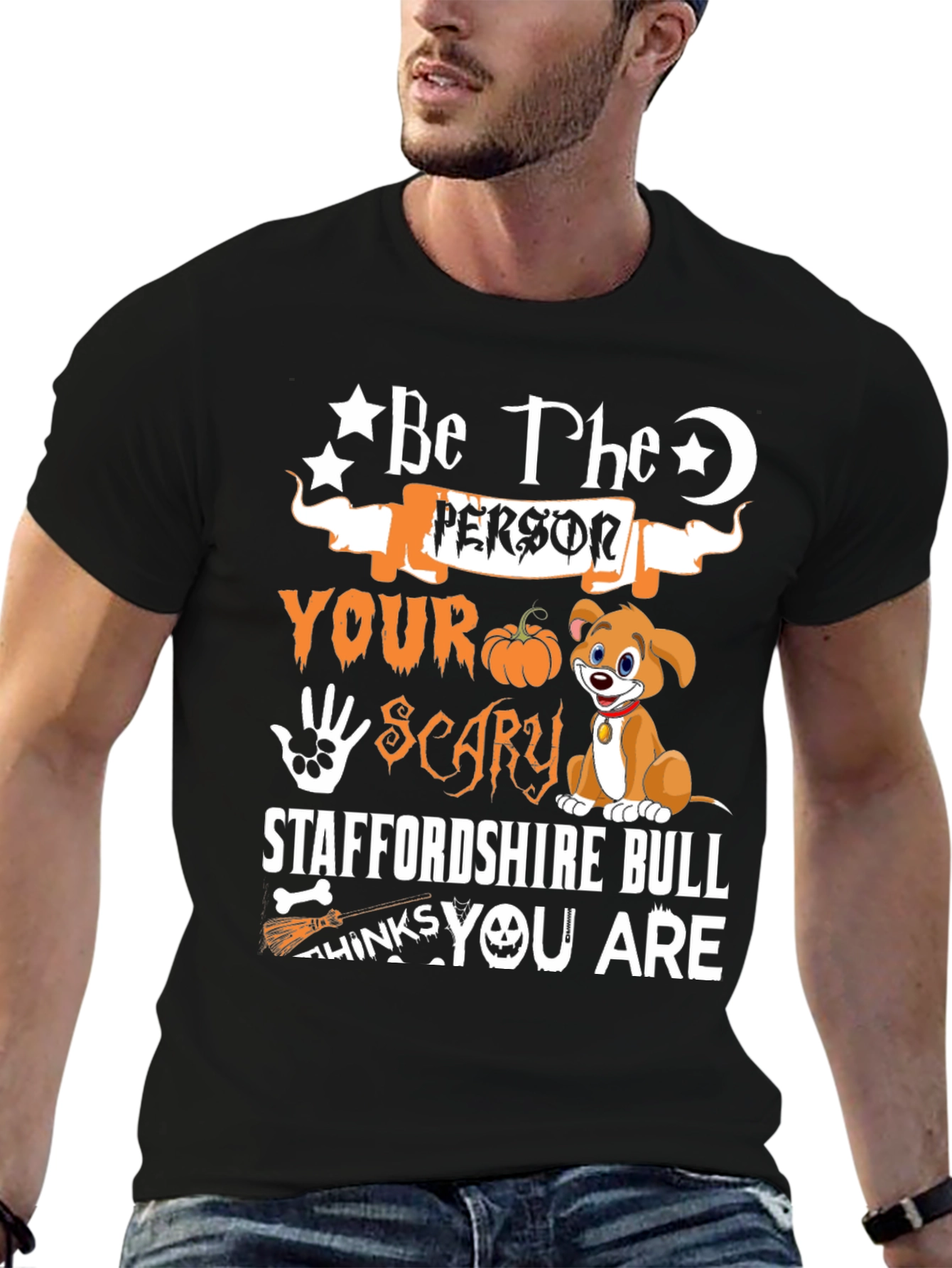 Halloween Staffordshire Bull T-Shirt