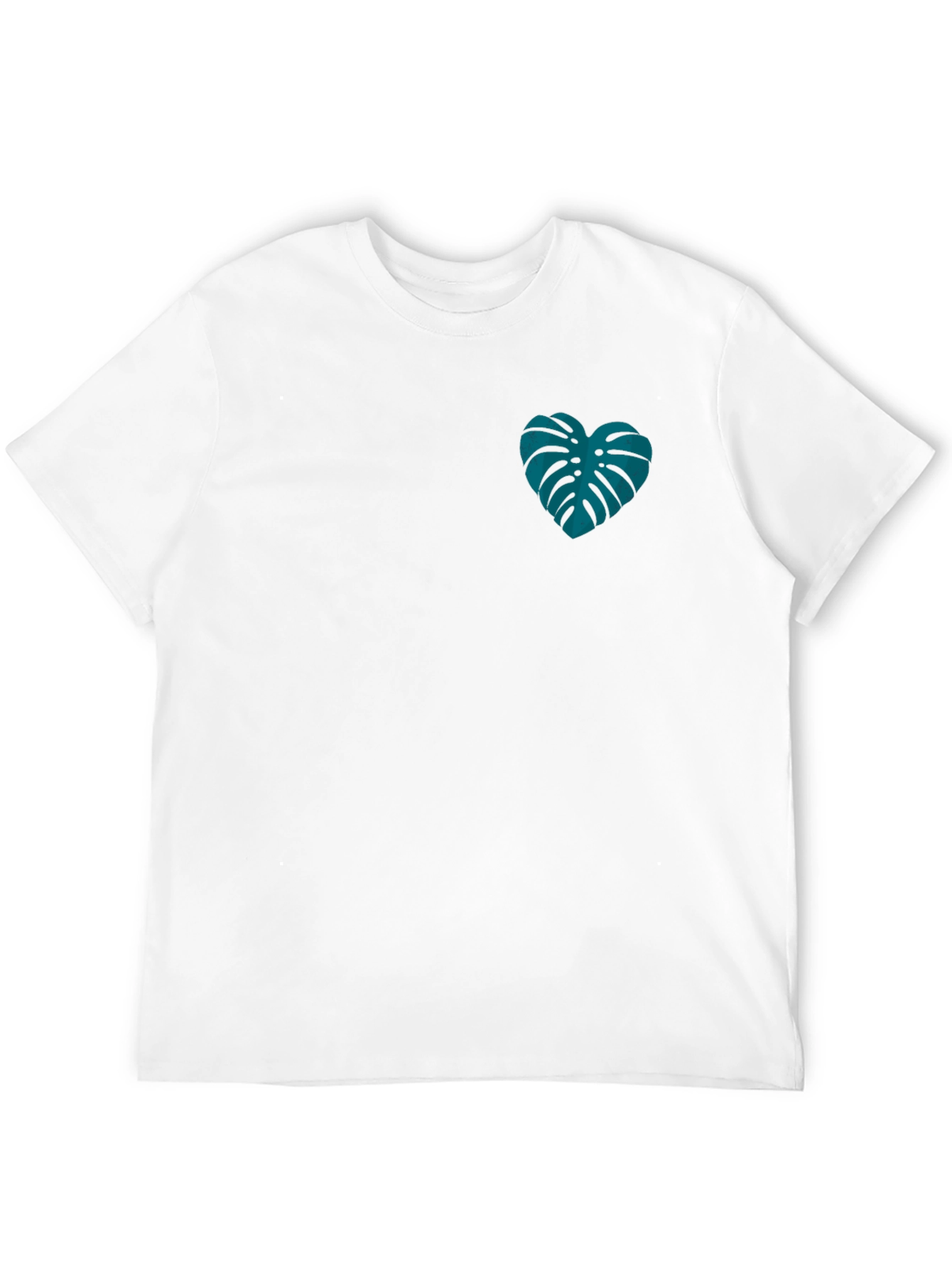 Monstera Heart Graphic Tee - Black Casual T-Shirt