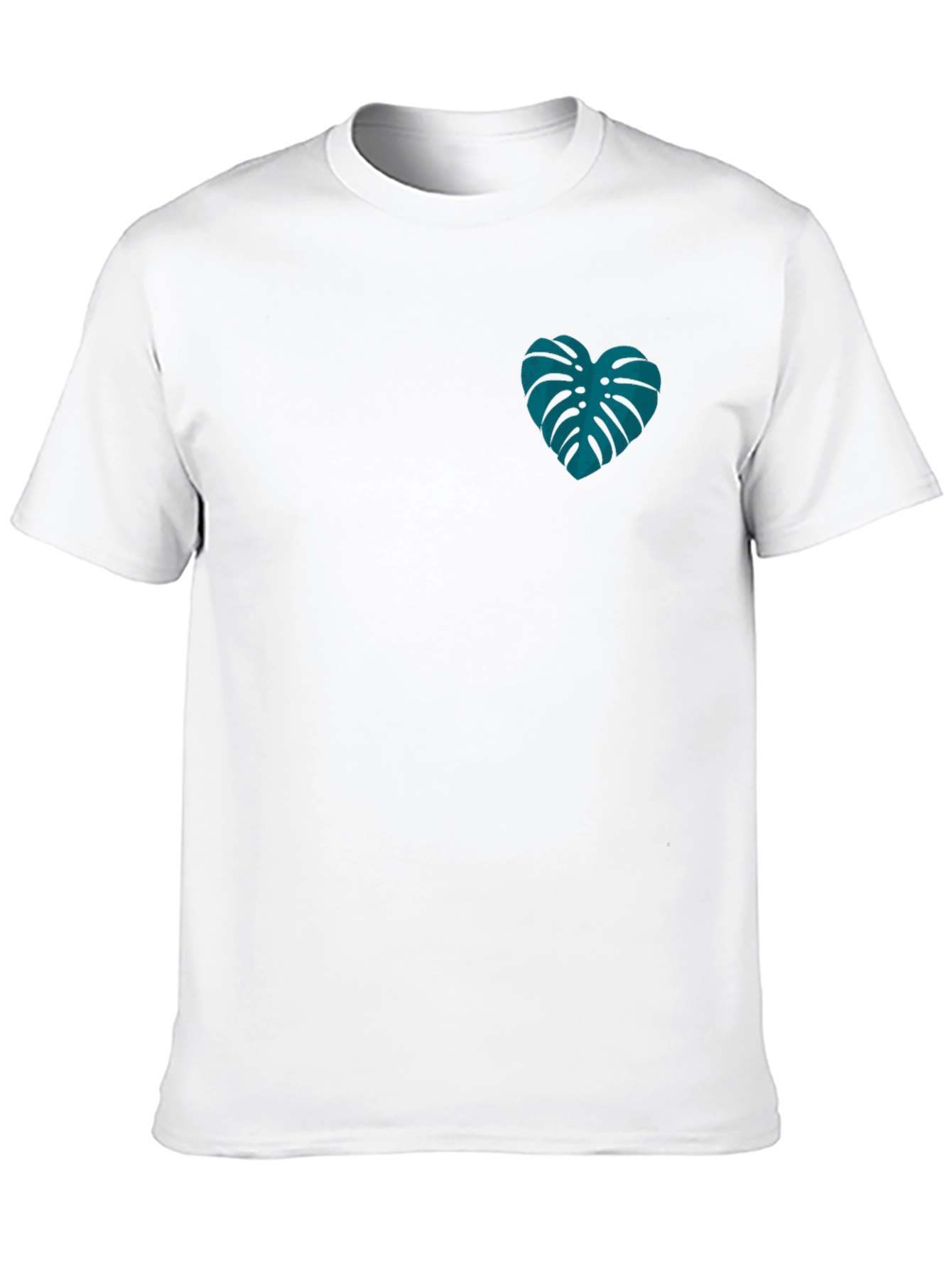 Monstera Heart Graphic Tee - Black Casual T-Shirt