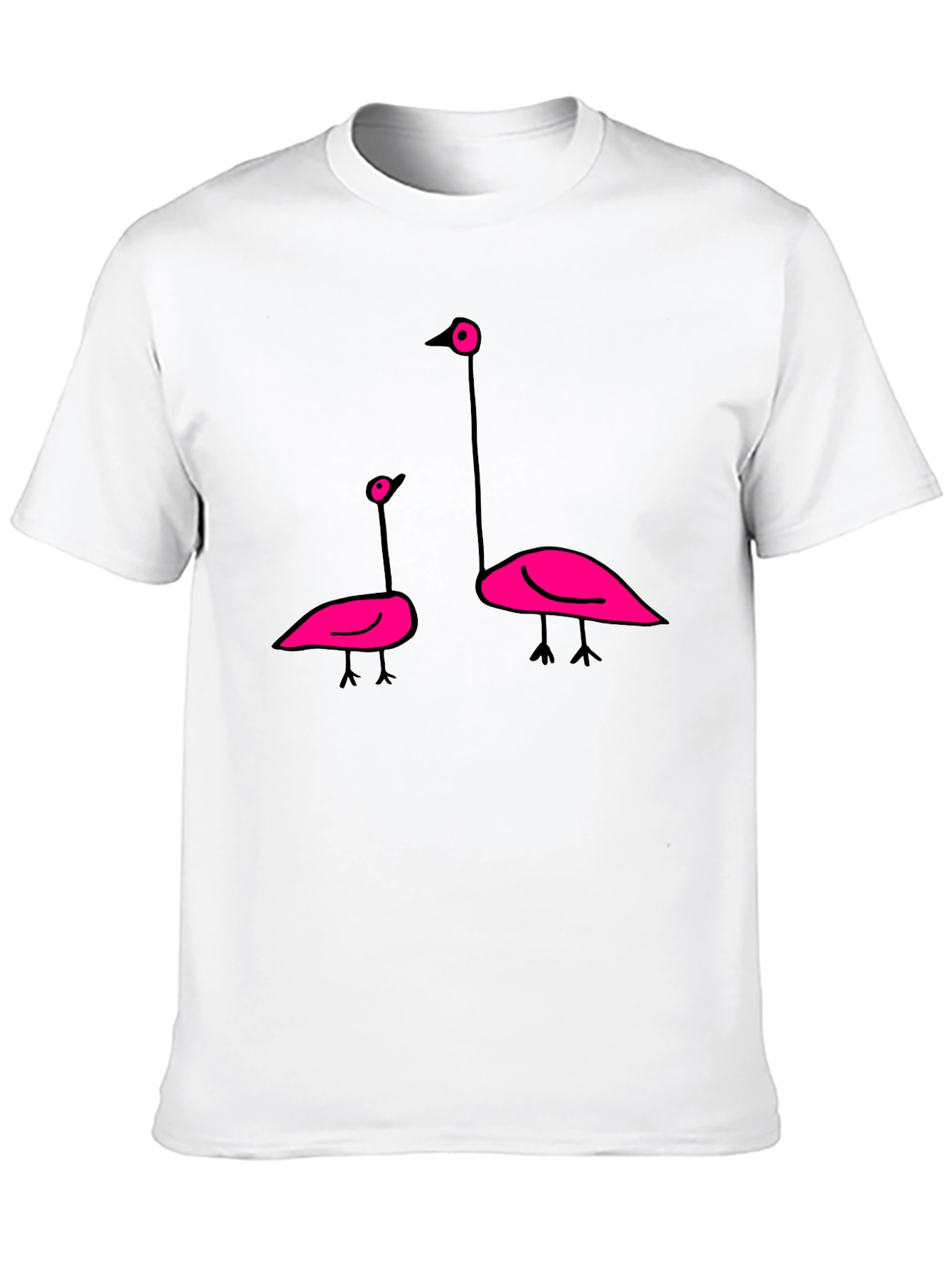 Flamingo Graphic Tee - Black Cotton T-Shirt