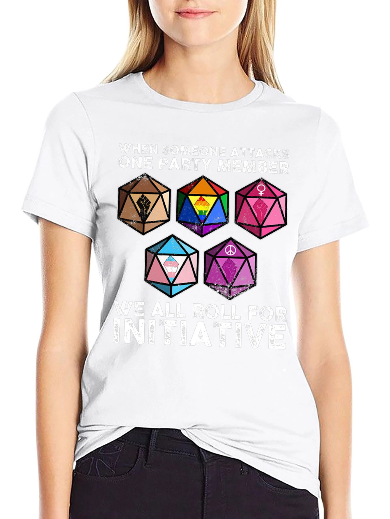 RPG Pride Dice T-Shirt - Roll for Initiative!