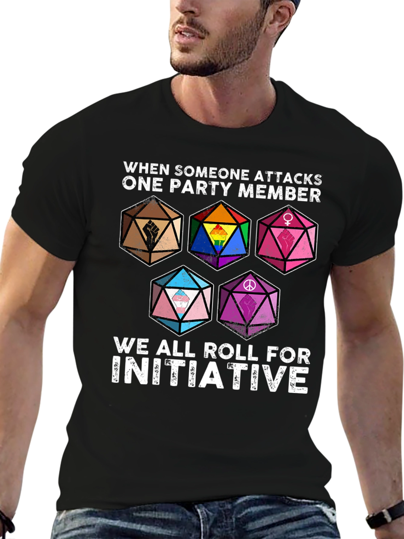 RPG Pride Dice T-Shirt - Roll for Initiative!