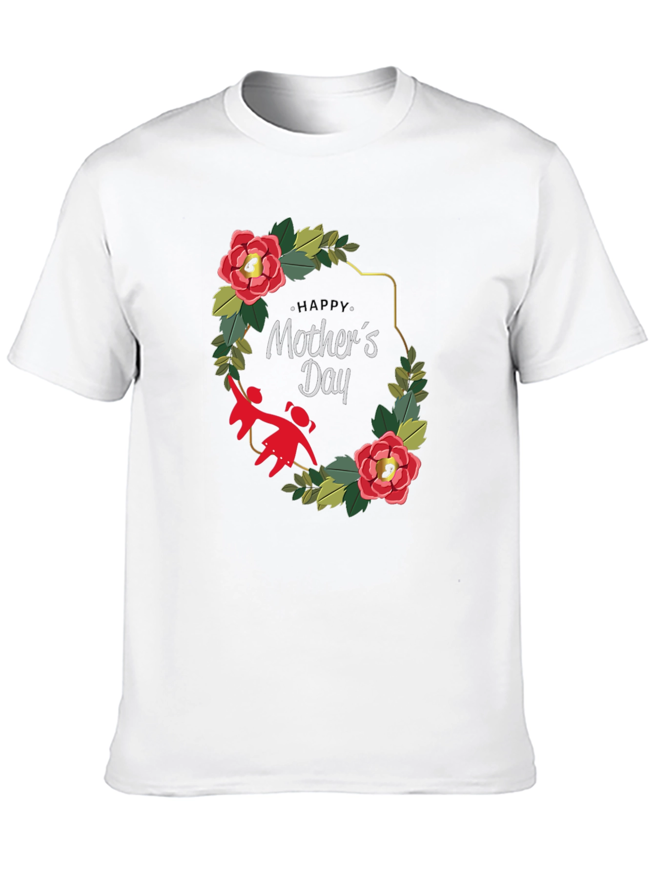 Mothers Day Floral Wreath T-Shirt