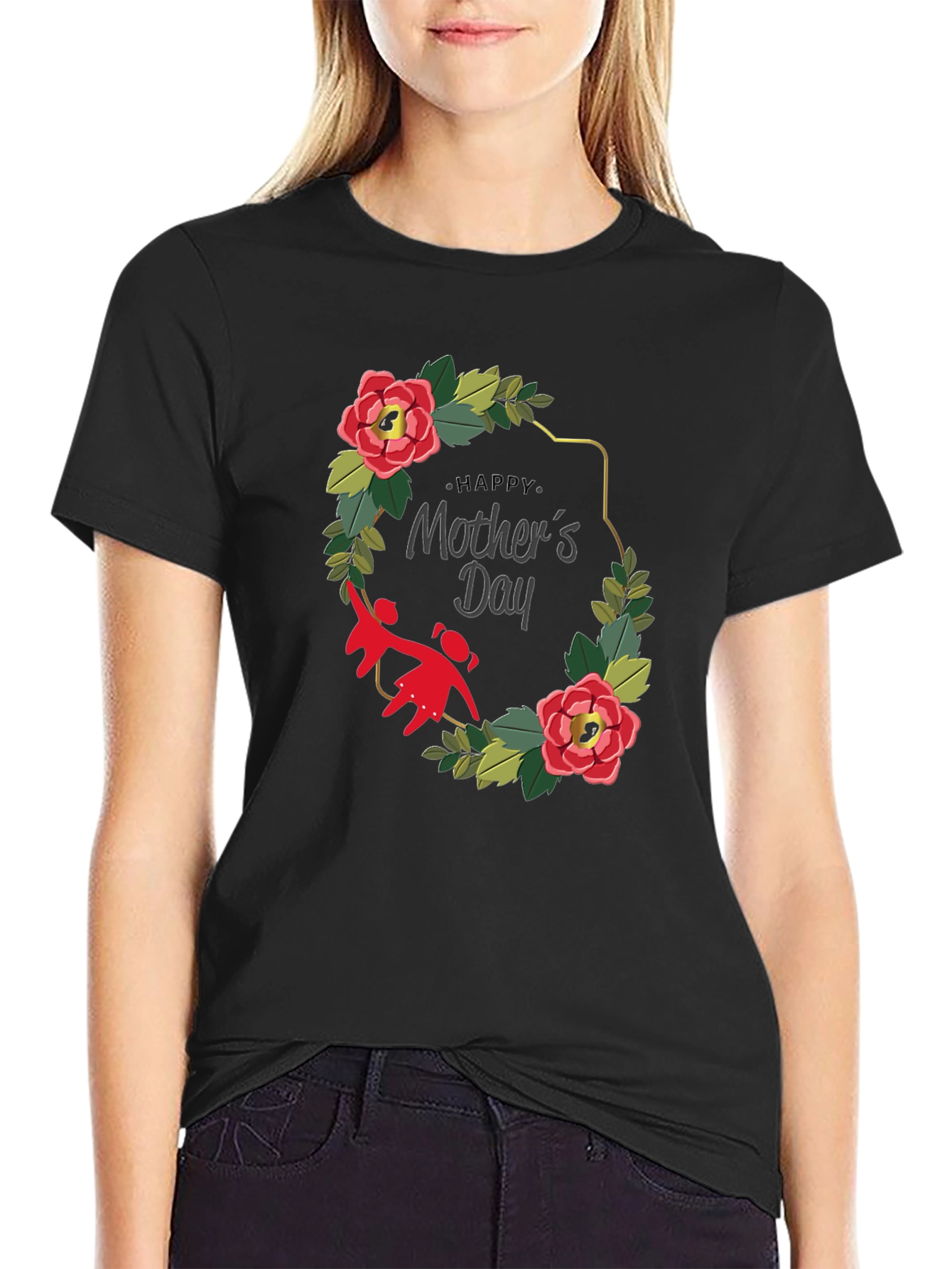Mothers Day Floral Wreath T-Shirt