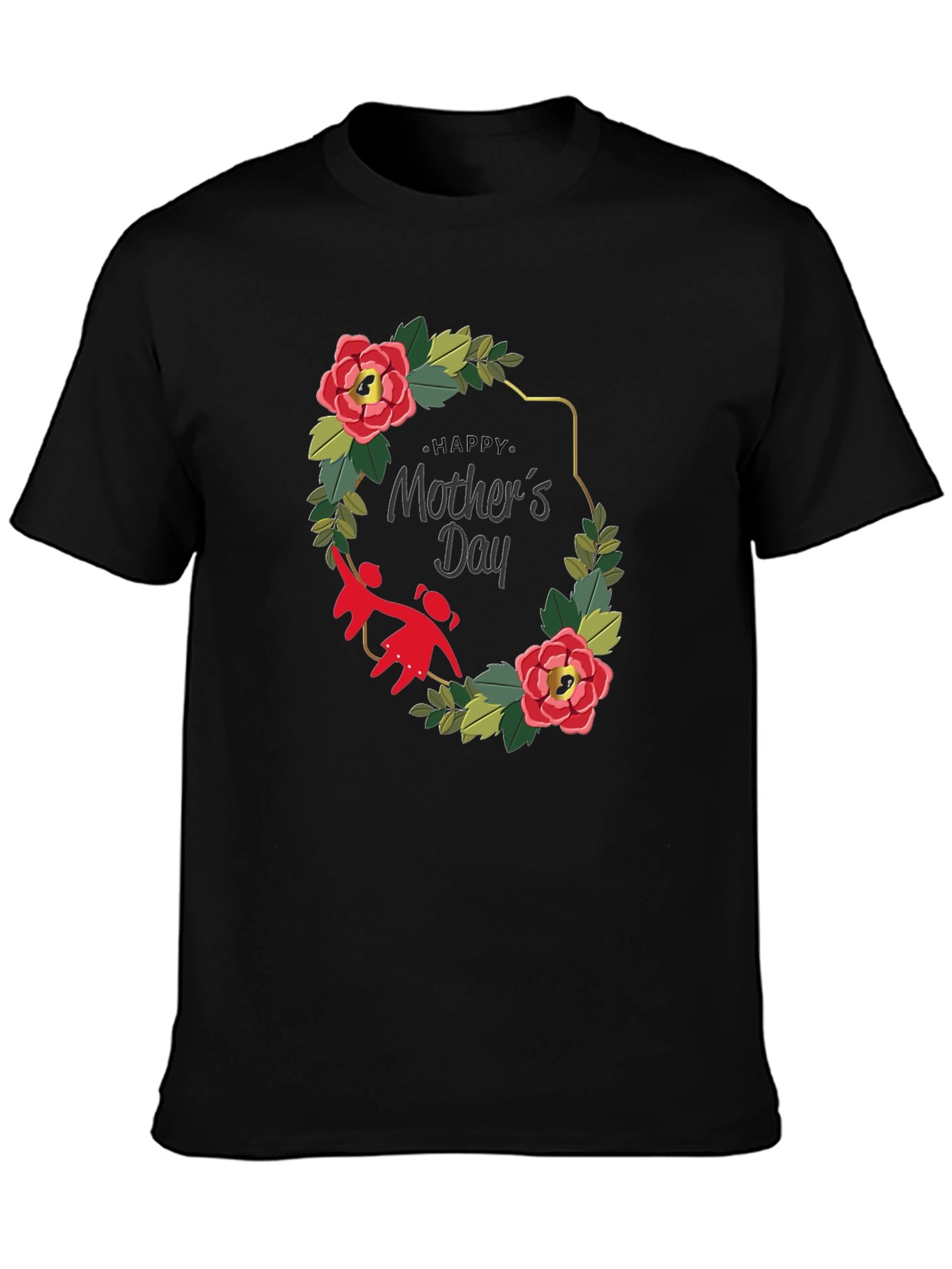 Mothers Day Floral Wreath T-Shirt