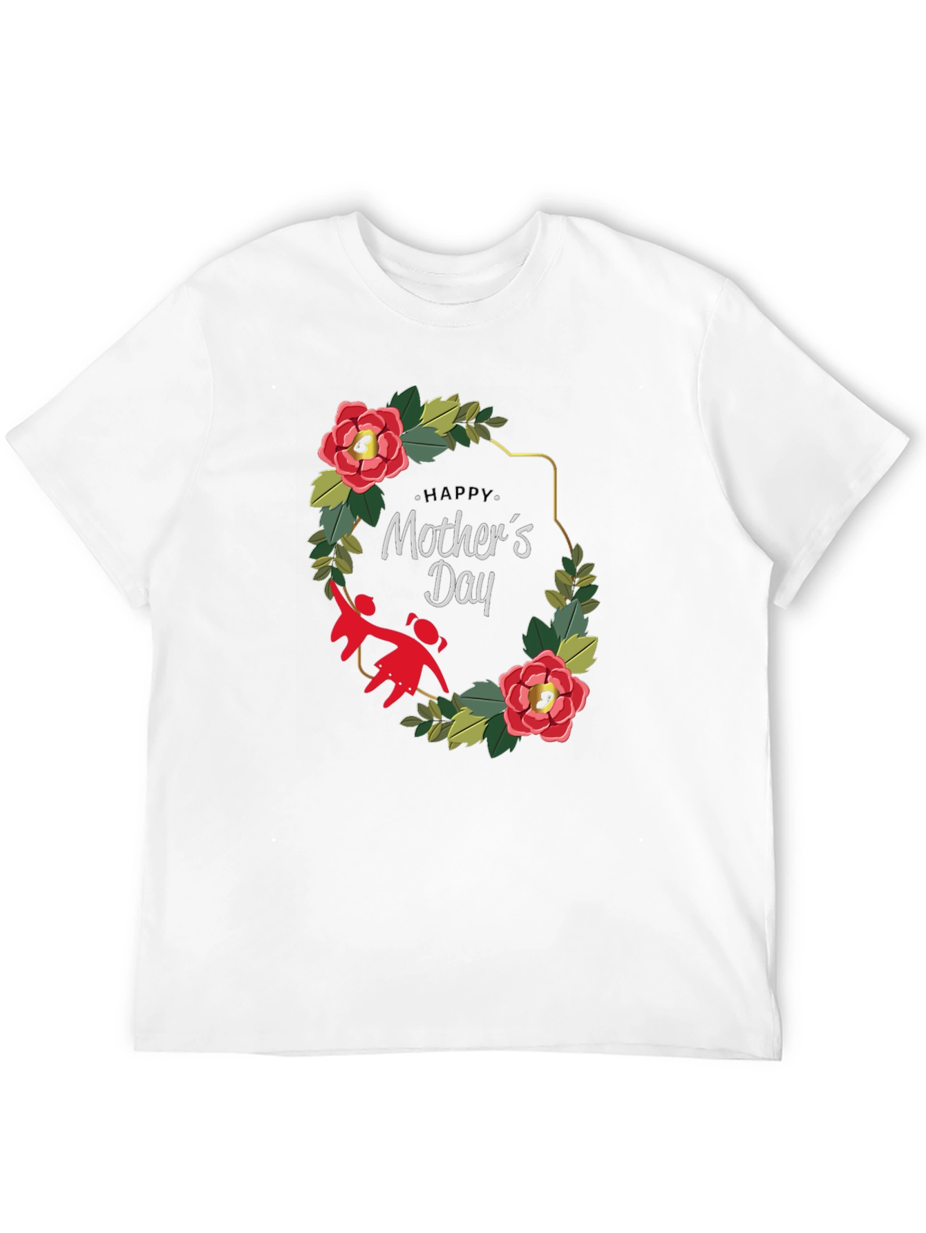 Mothers Day Floral Wreath T-Shirt