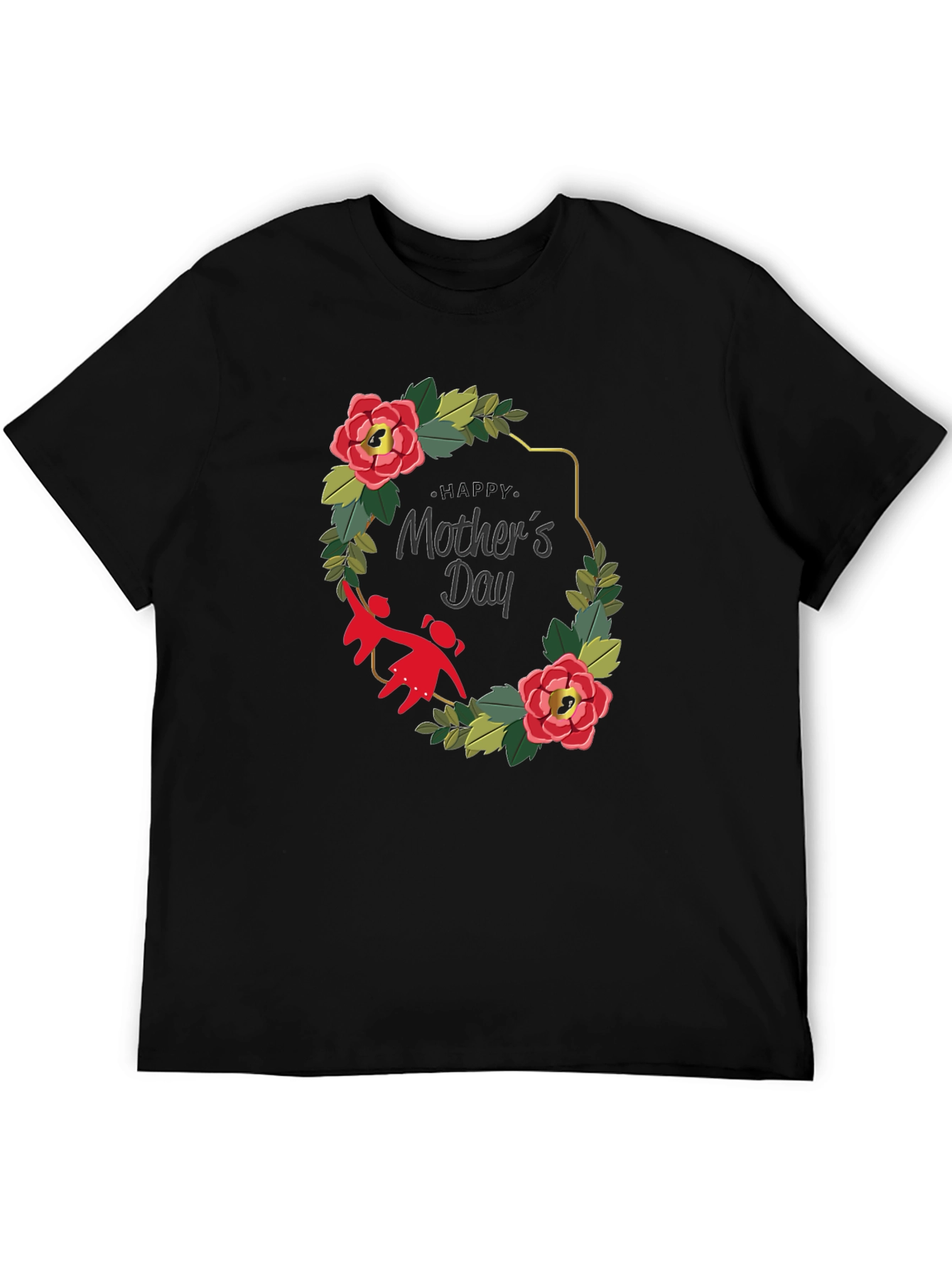Mothers Day Floral Wreath T-Shirt
