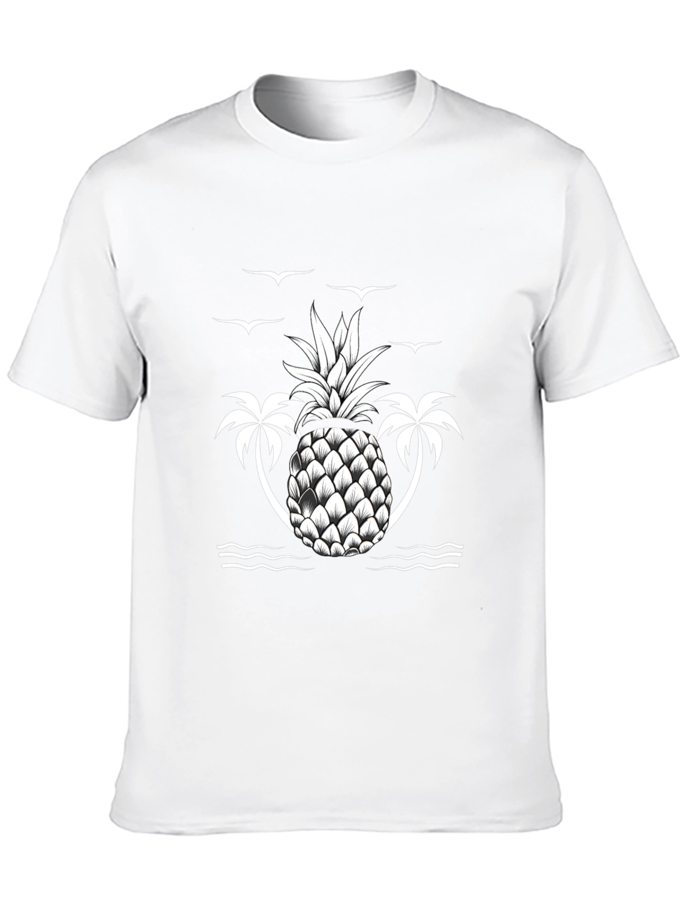 Tropical Pineapple Palm Tree Graphic Tee