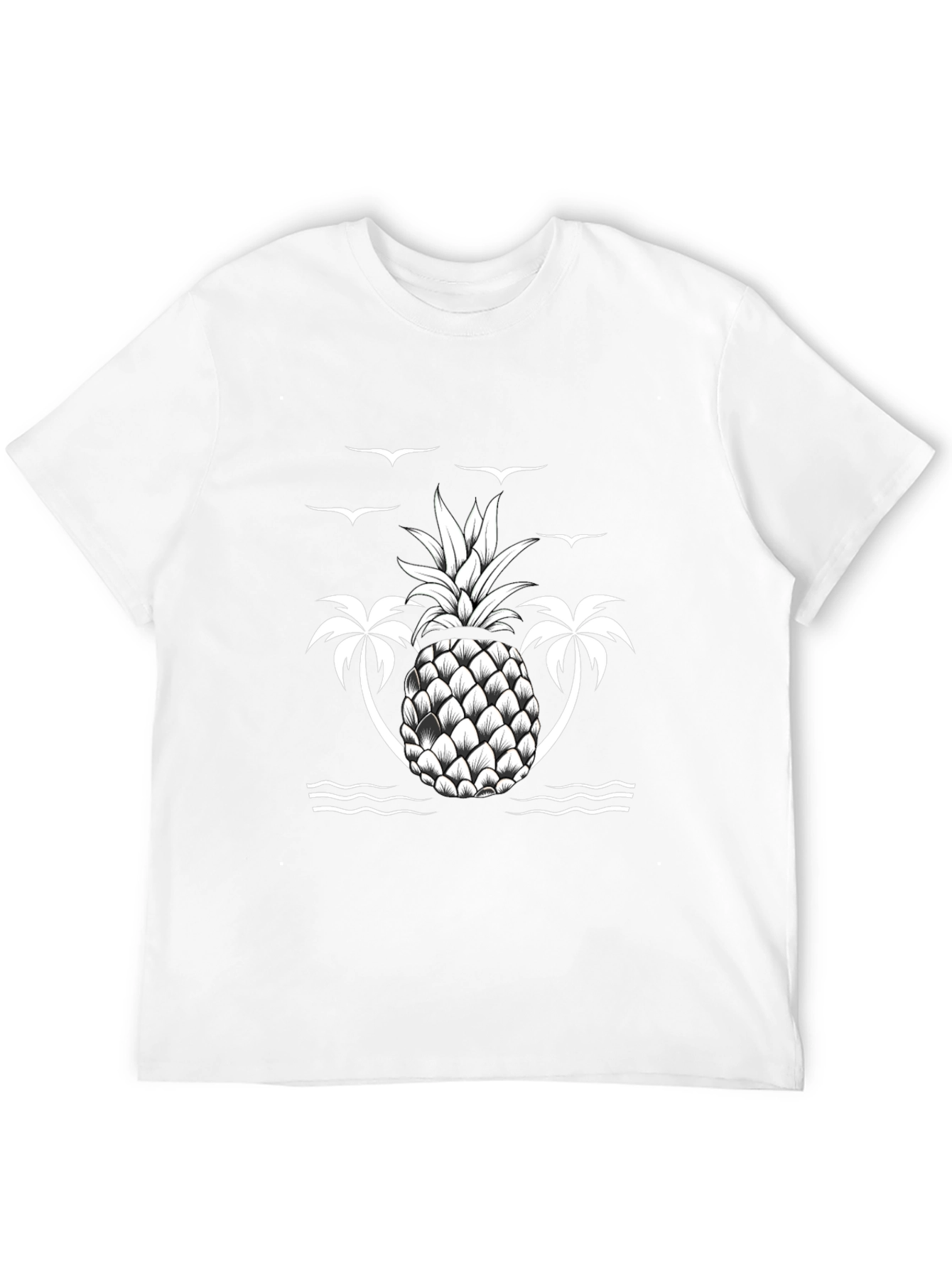 Tropical Pineapple Palm Tree Graphic Tee