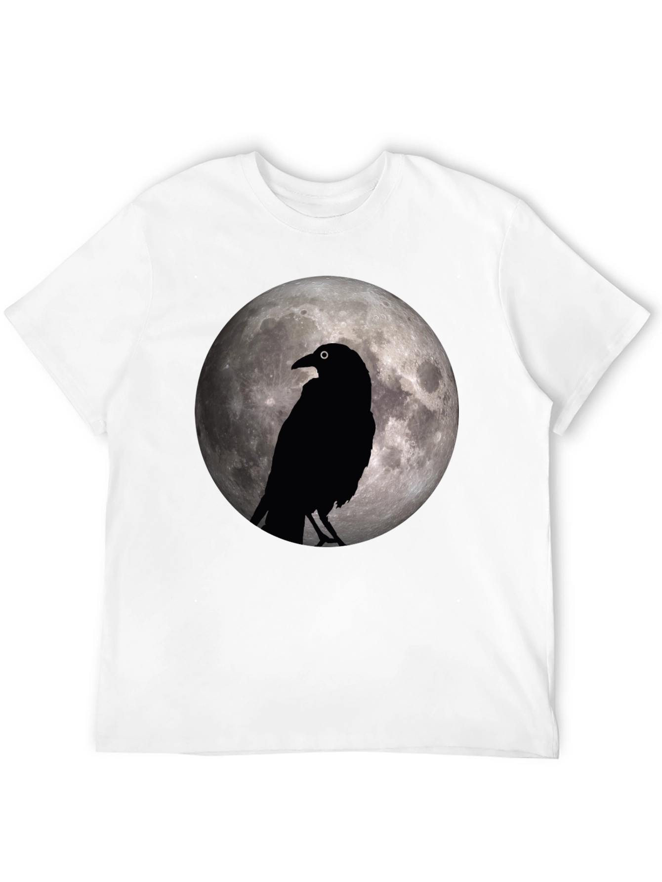 Raven Moon Graphic Tee - Stylish Black Cotton T-Shirt