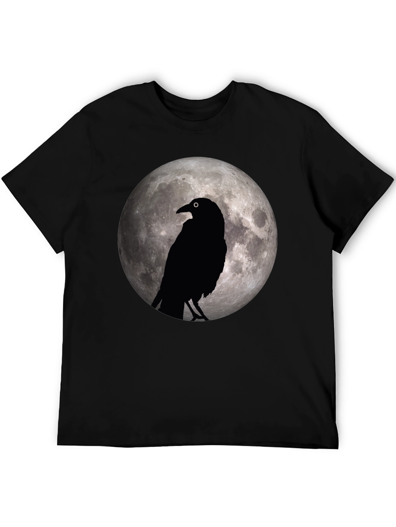 Raven Moon Graphic Tee - Stylish Black Cotton T-Shirt