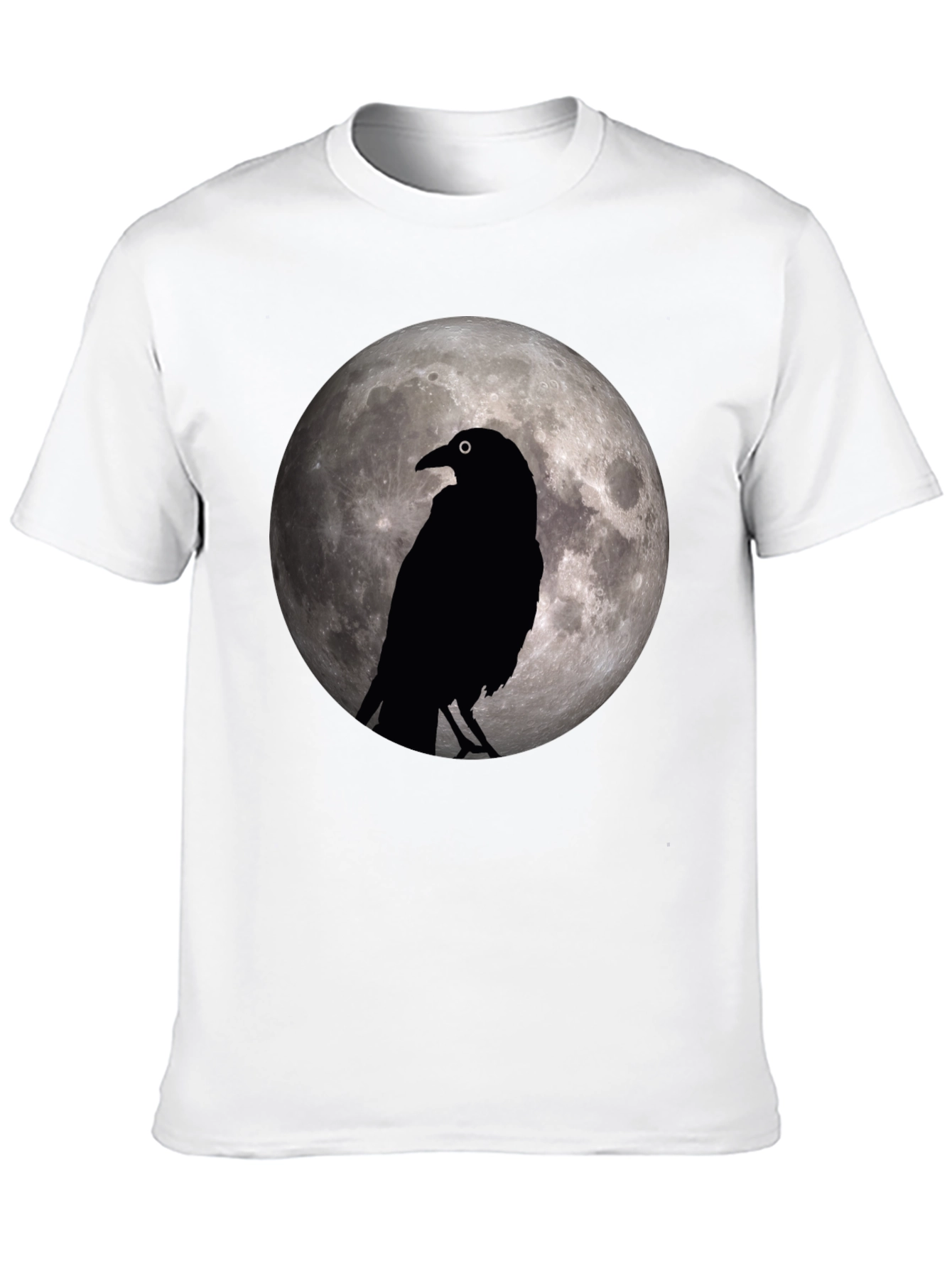 Raven Moon Graphic Tee - Stylish Black Cotton T-Shirt