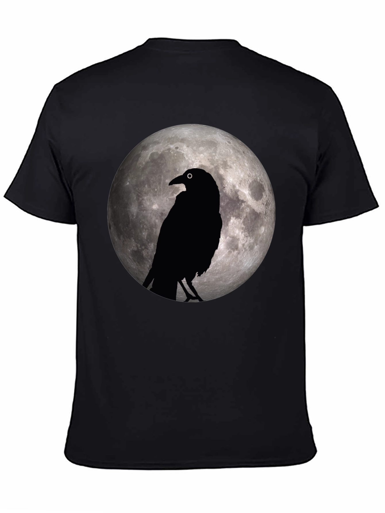 Raven Moon Graphic Tee - Stylish Black Cotton T-Shirt