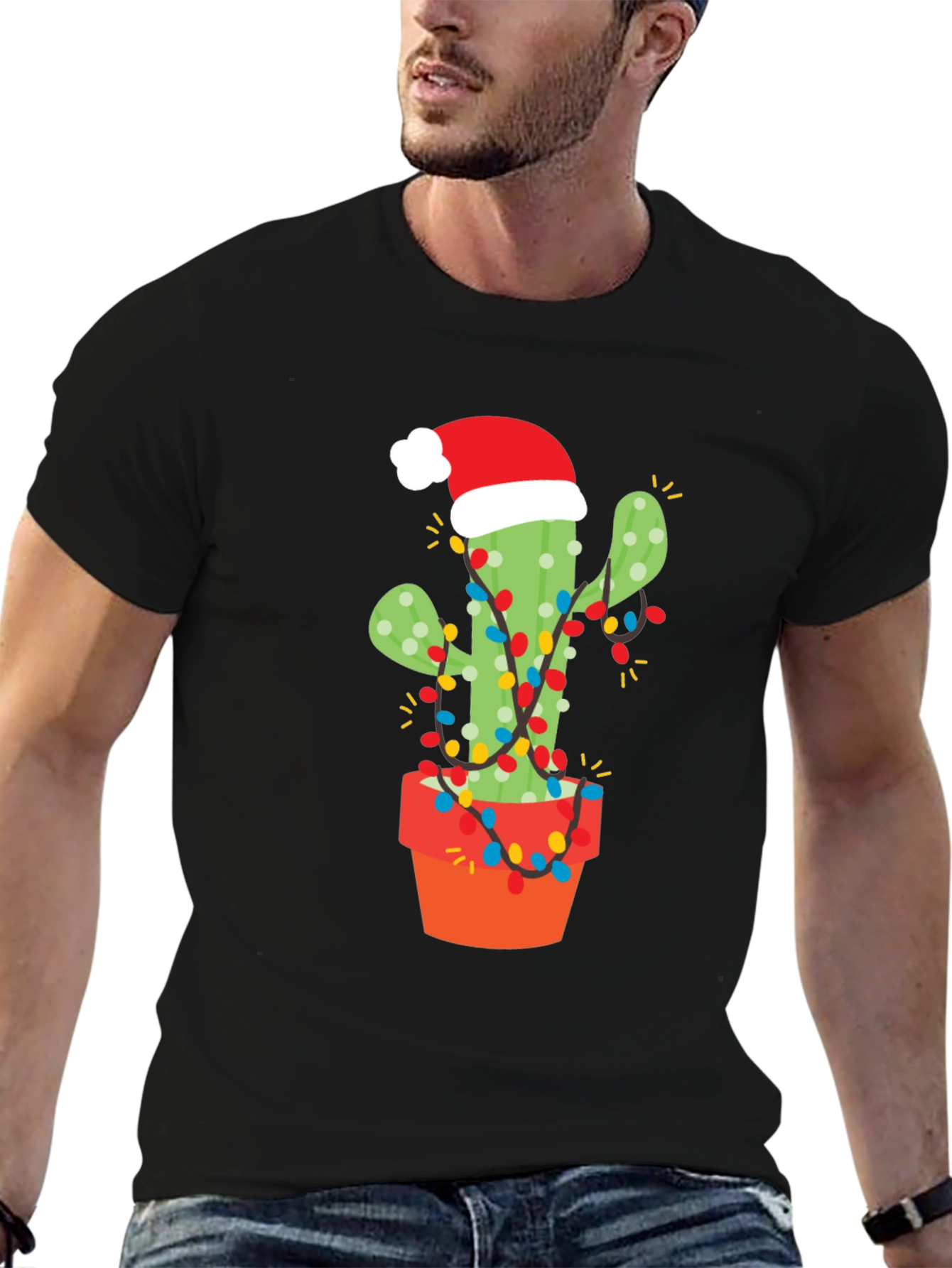 Festive Cactus Christmas T-Shirt - Holiday Cheer!