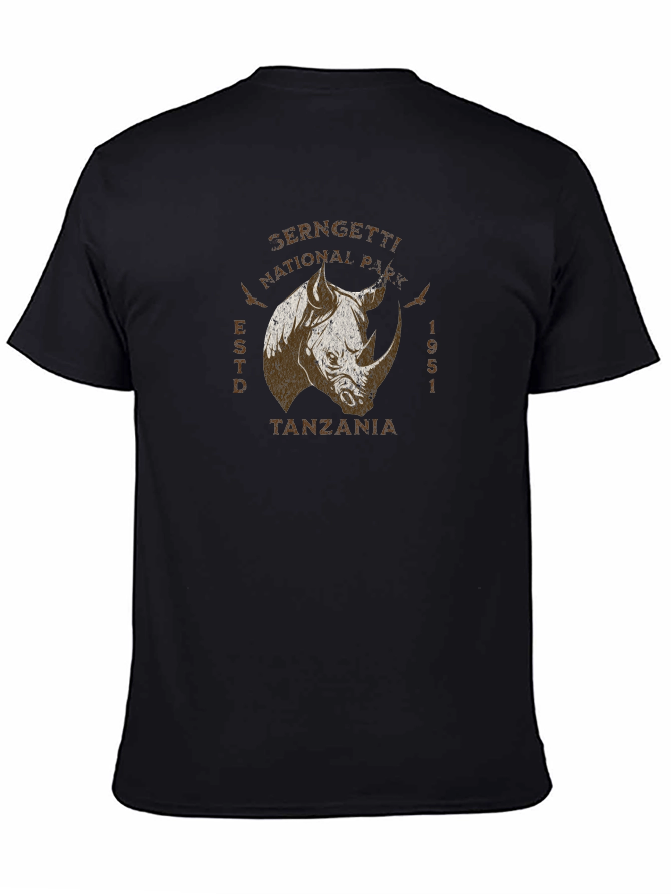Serengeti Rhino Graphic Tee - Black