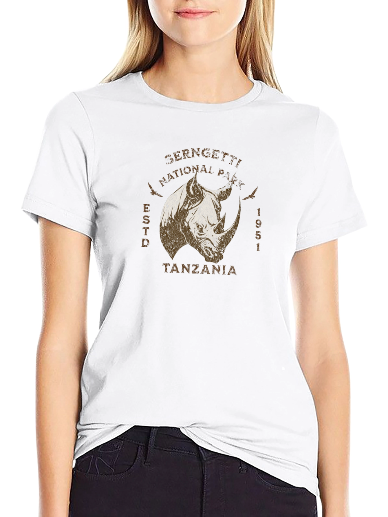 Serengeti Rhino Graphic Tee - Black
