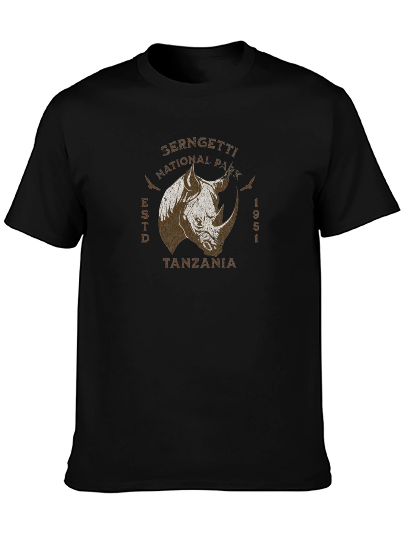 Serengeti Rhino Graphic Tee - Black