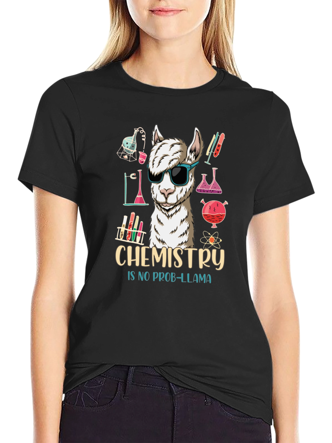 Chemistry Llama Graphic Tee - Science Humor